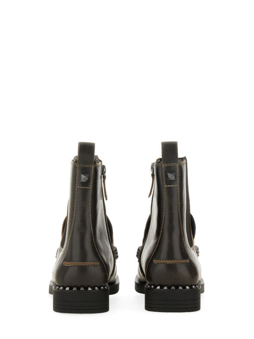 Brown Leather Ankle Boots