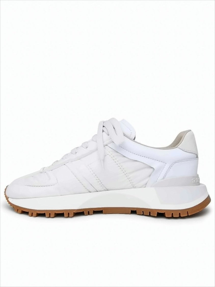 Low-Top Sneakers With Nylon Upper And Contrasting Sole