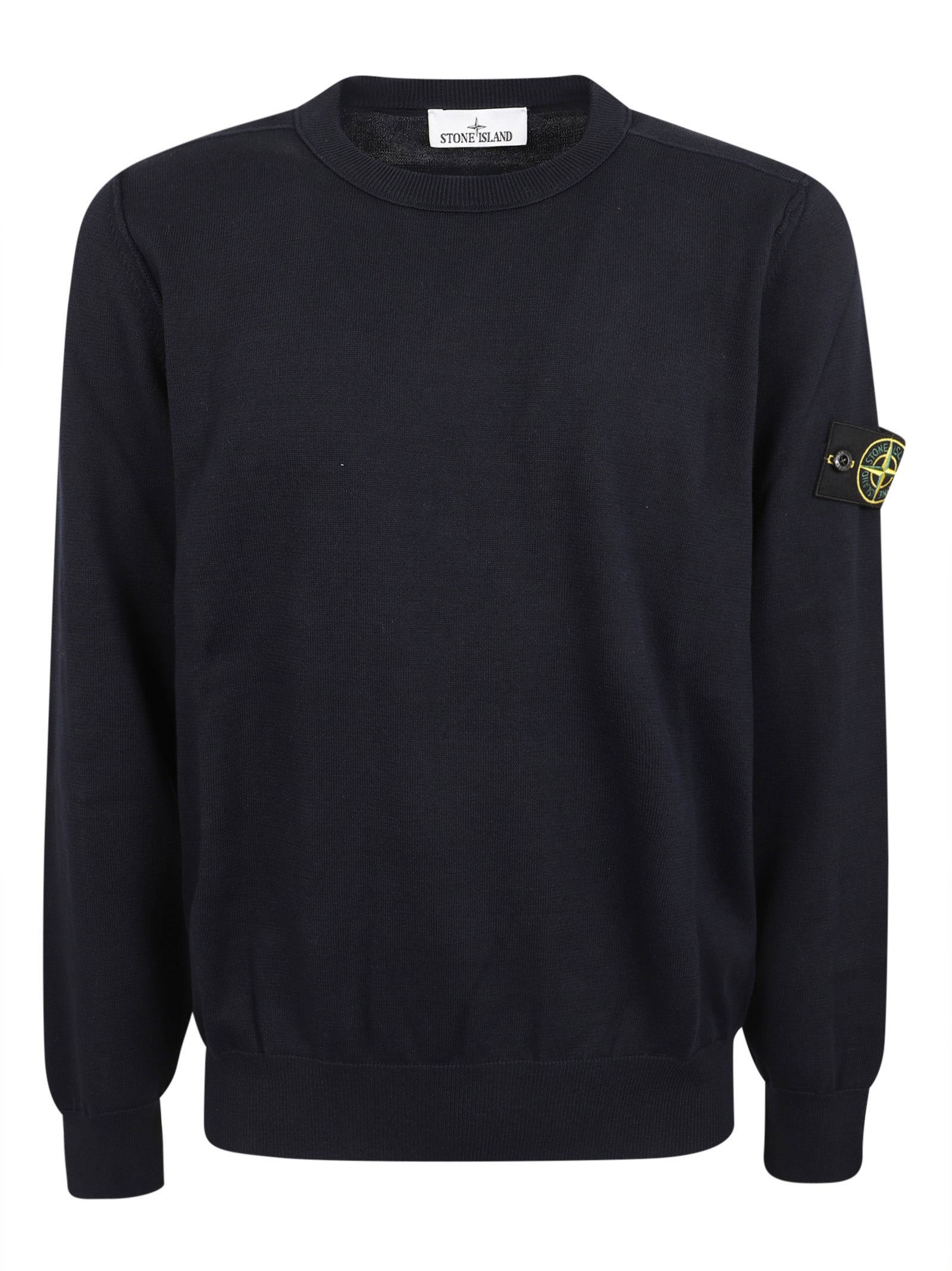 Organic Cotton Crewneck Sweater With Distinctive Patch
