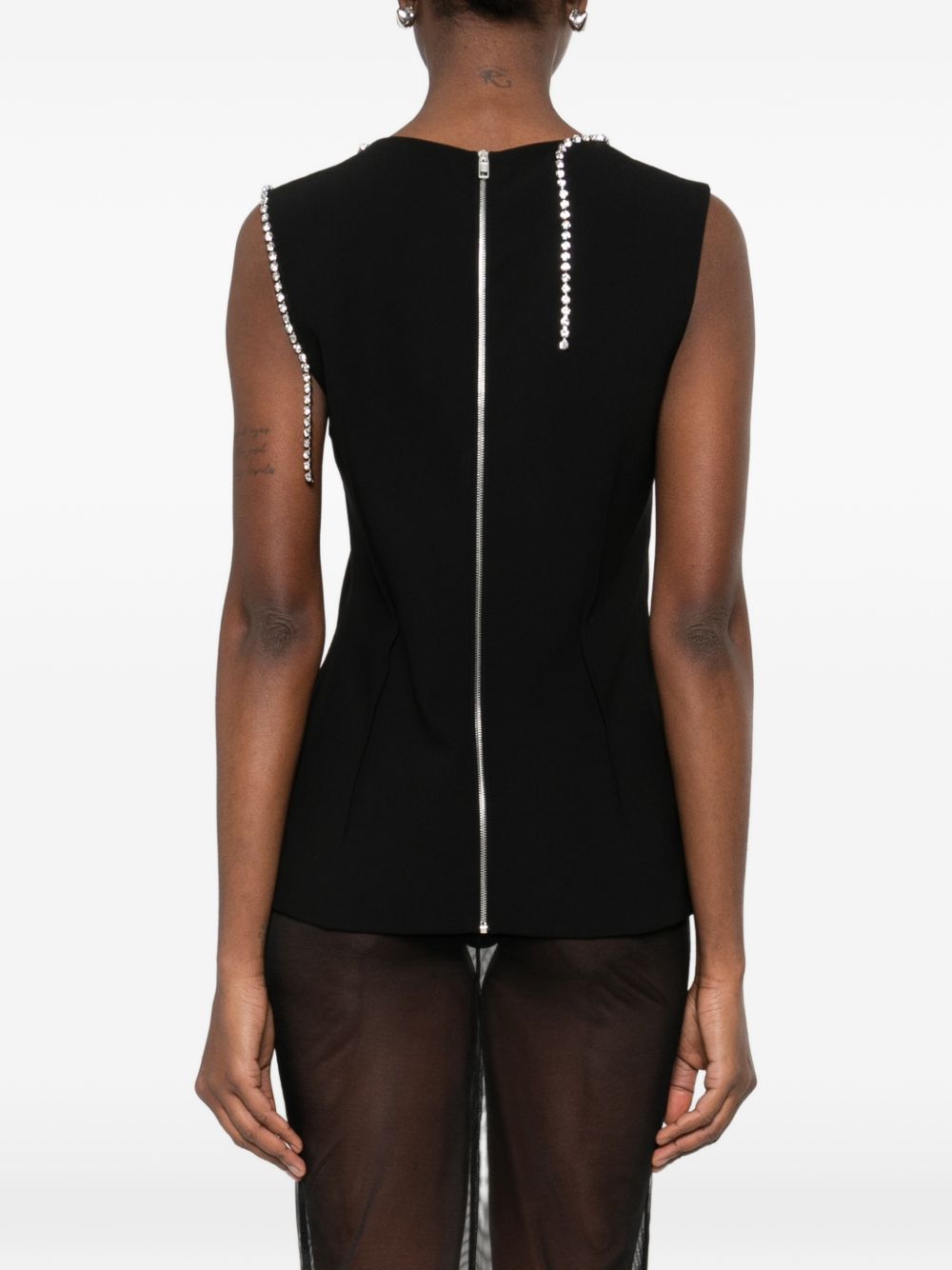 Black Silk and Nylon Top