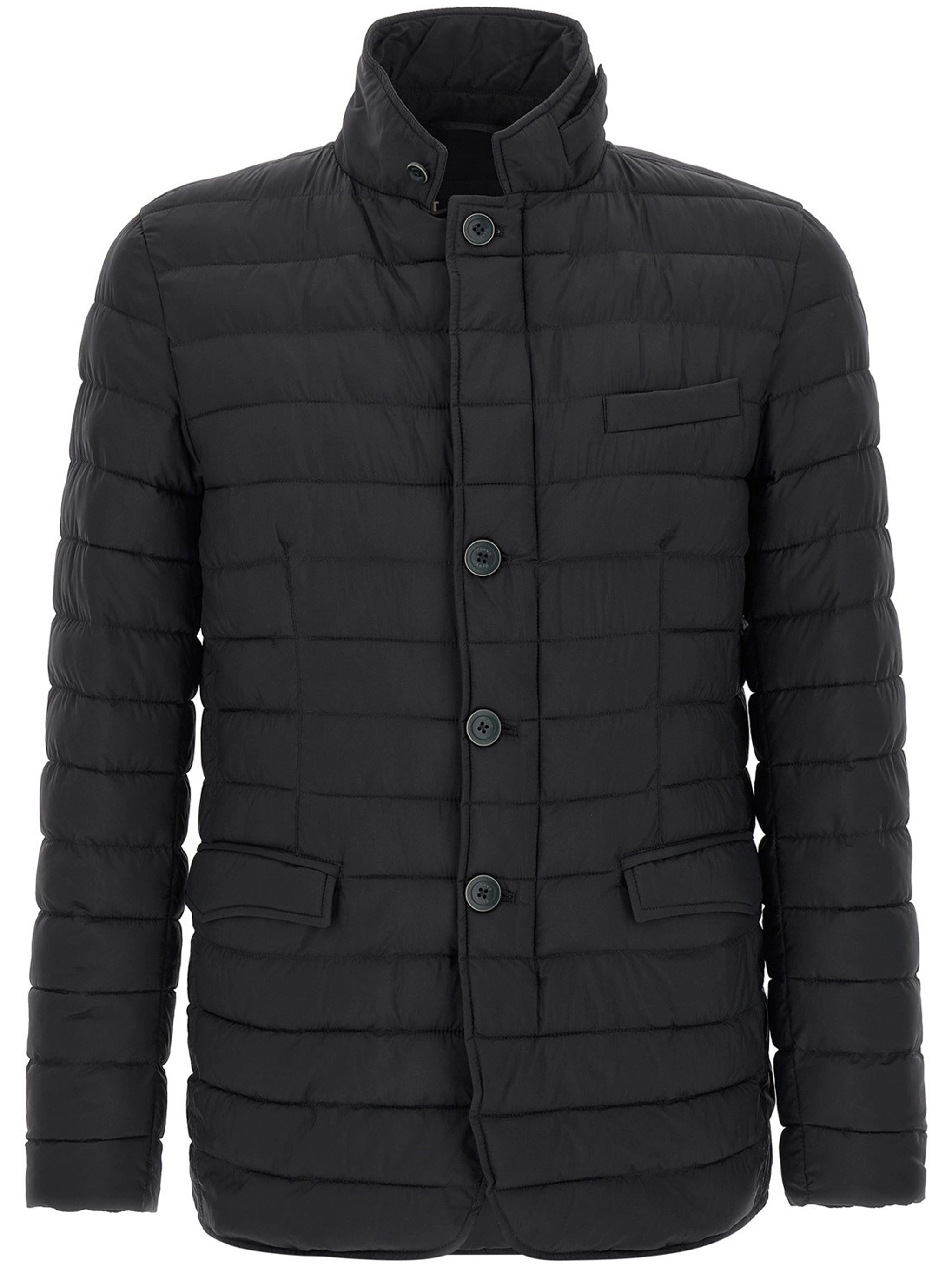 Black Legend Quilted Stand Collar Jacket