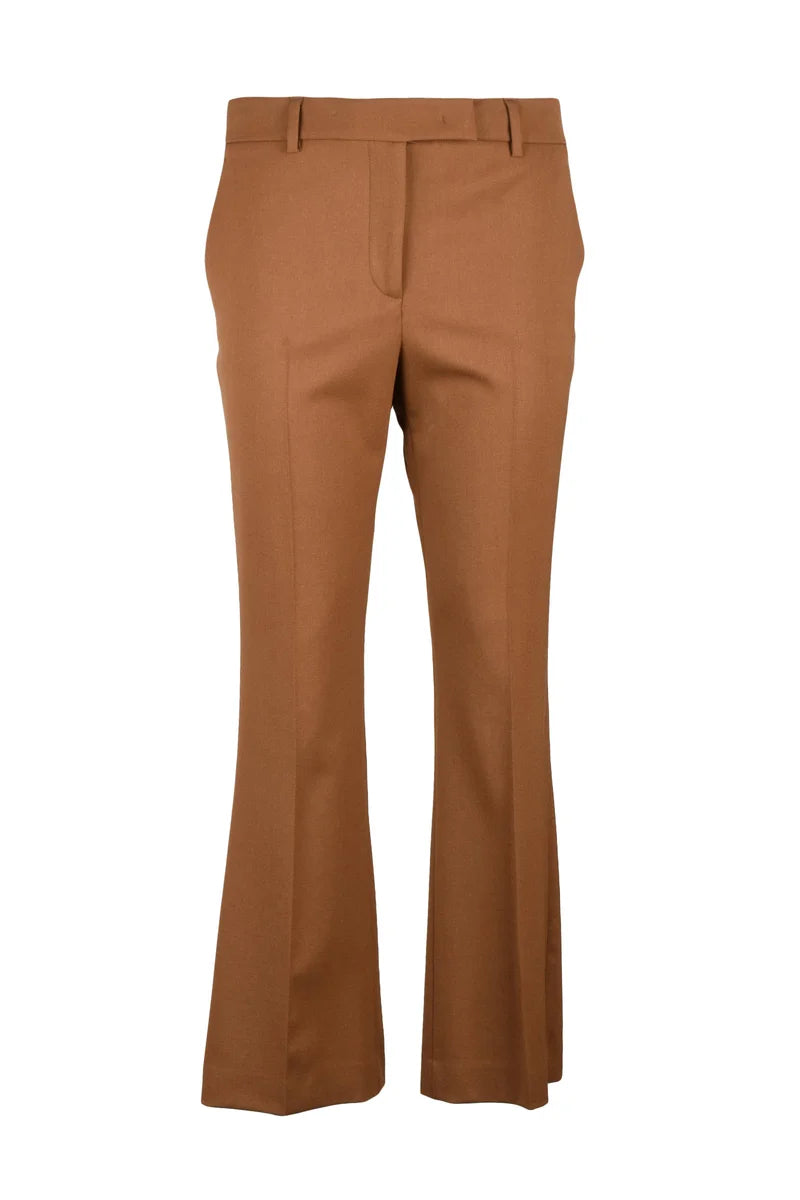 Straight Leg Trousers - Brown