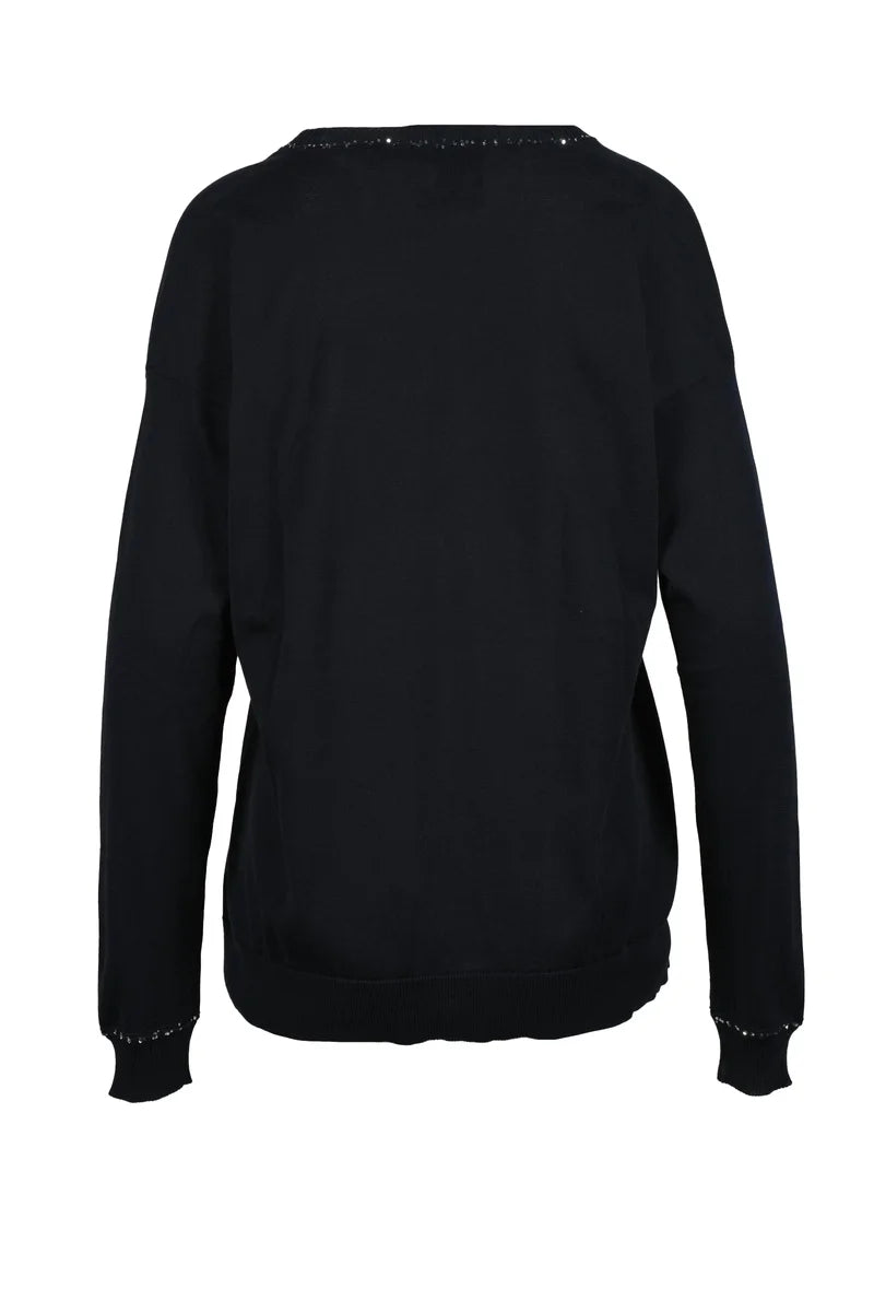 Cotton Crewneck Sweater - Blue