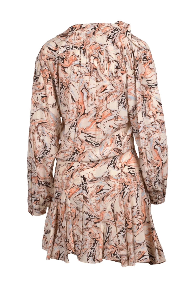 Silk Chiffon Dress - Beige