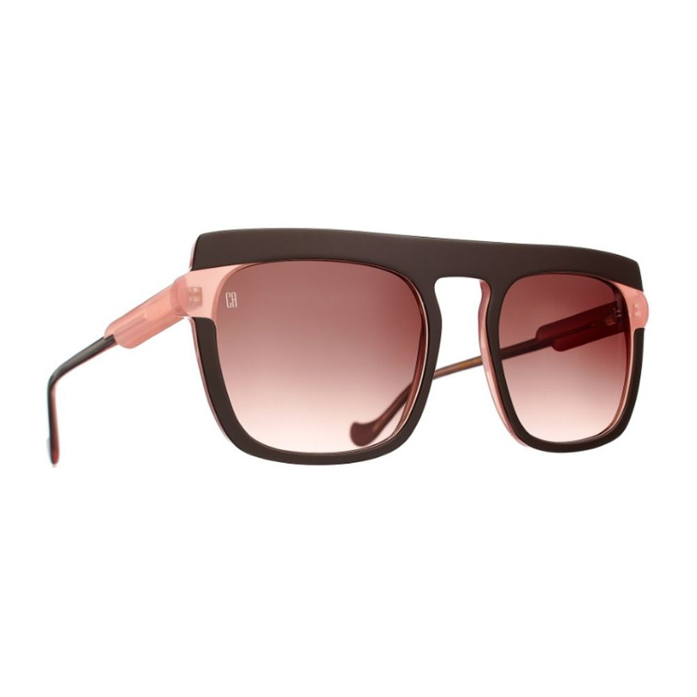 Oversized Square Sunglasses with Taupe-Brown Acetate Frame