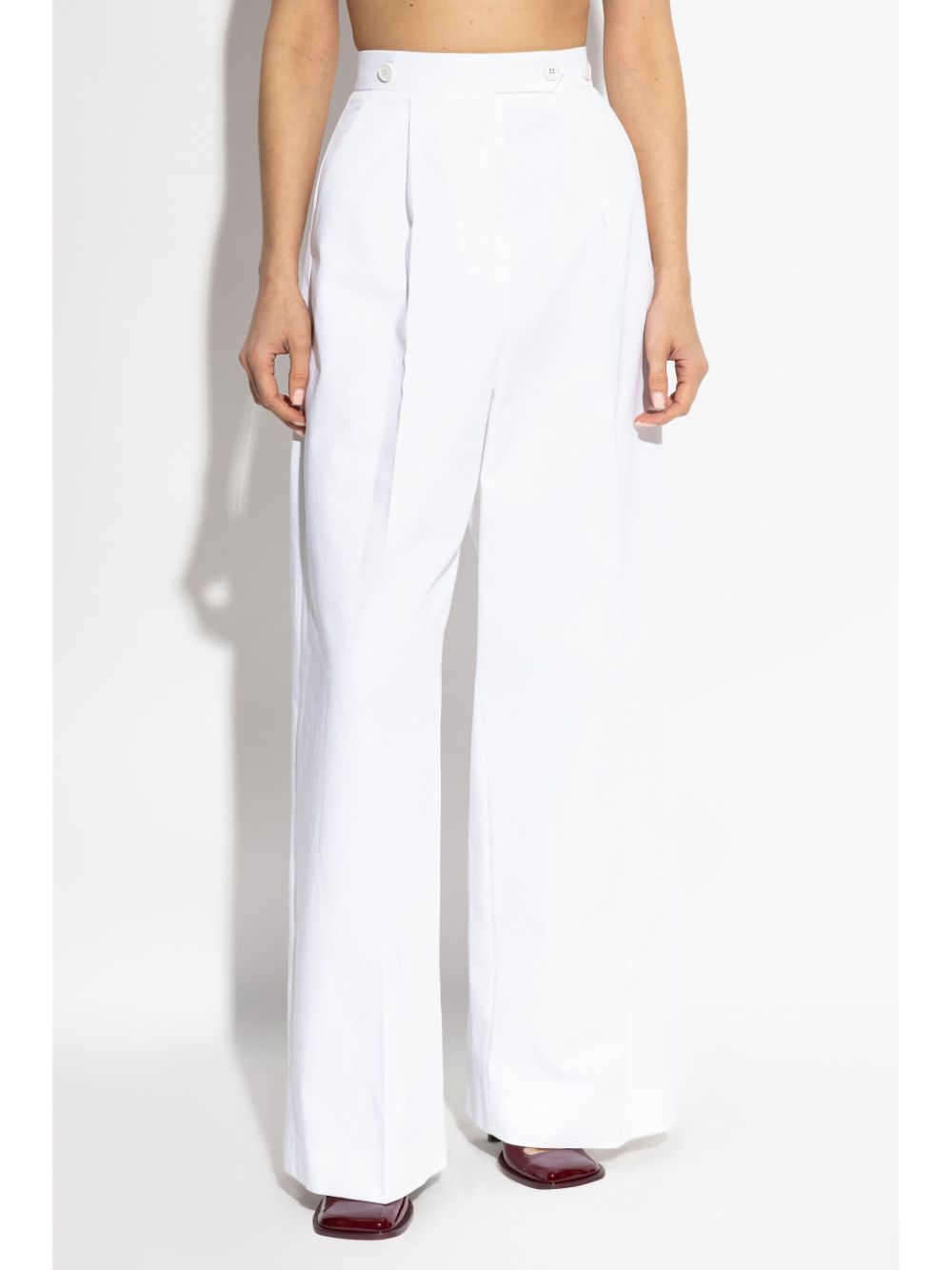 White Pleated Pants