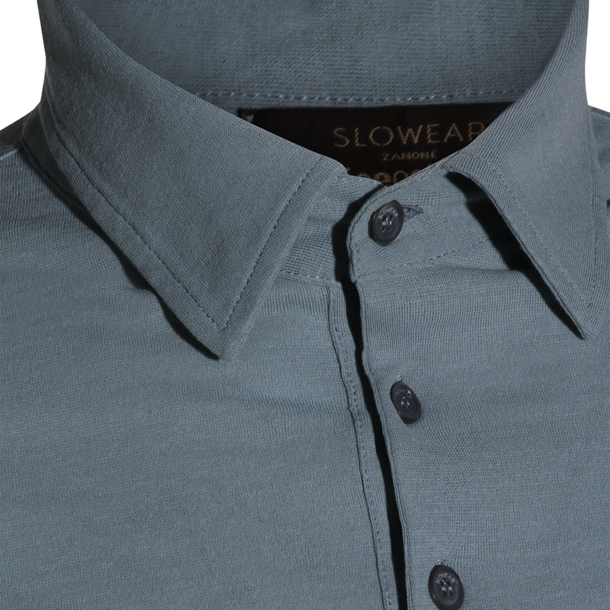 Minimalist Crew Neck Blue Polo