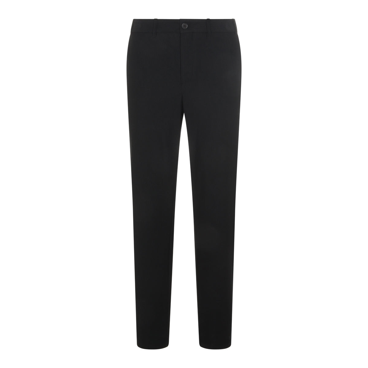 Slim-Fit Black Trousers with Textured Pattern