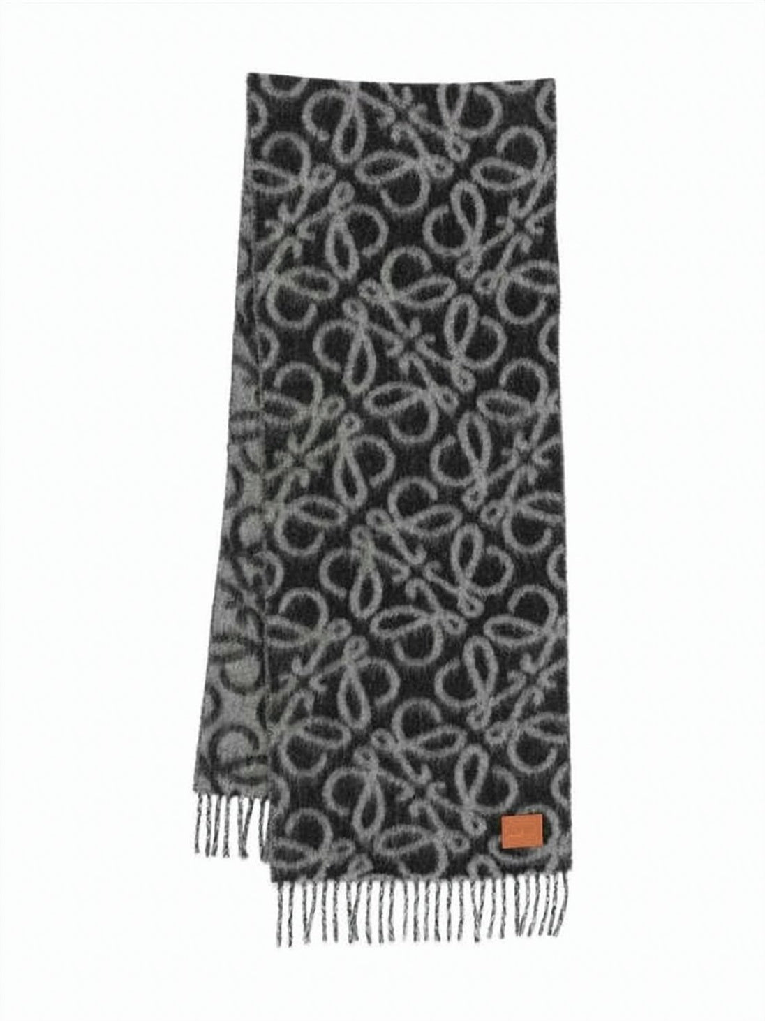 Abstract Loop Pattern Scarf Crafted in Alpaca