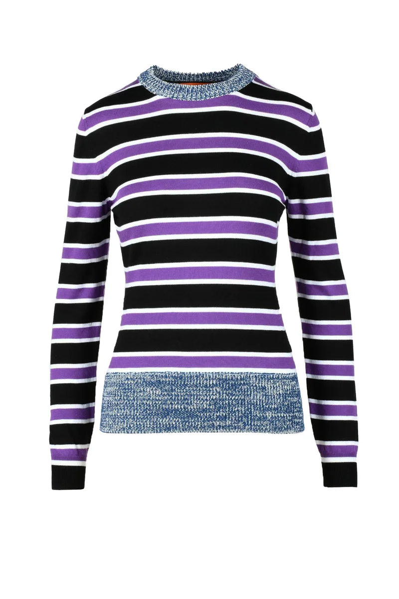 Cotton Wool Knit - Black/Purple