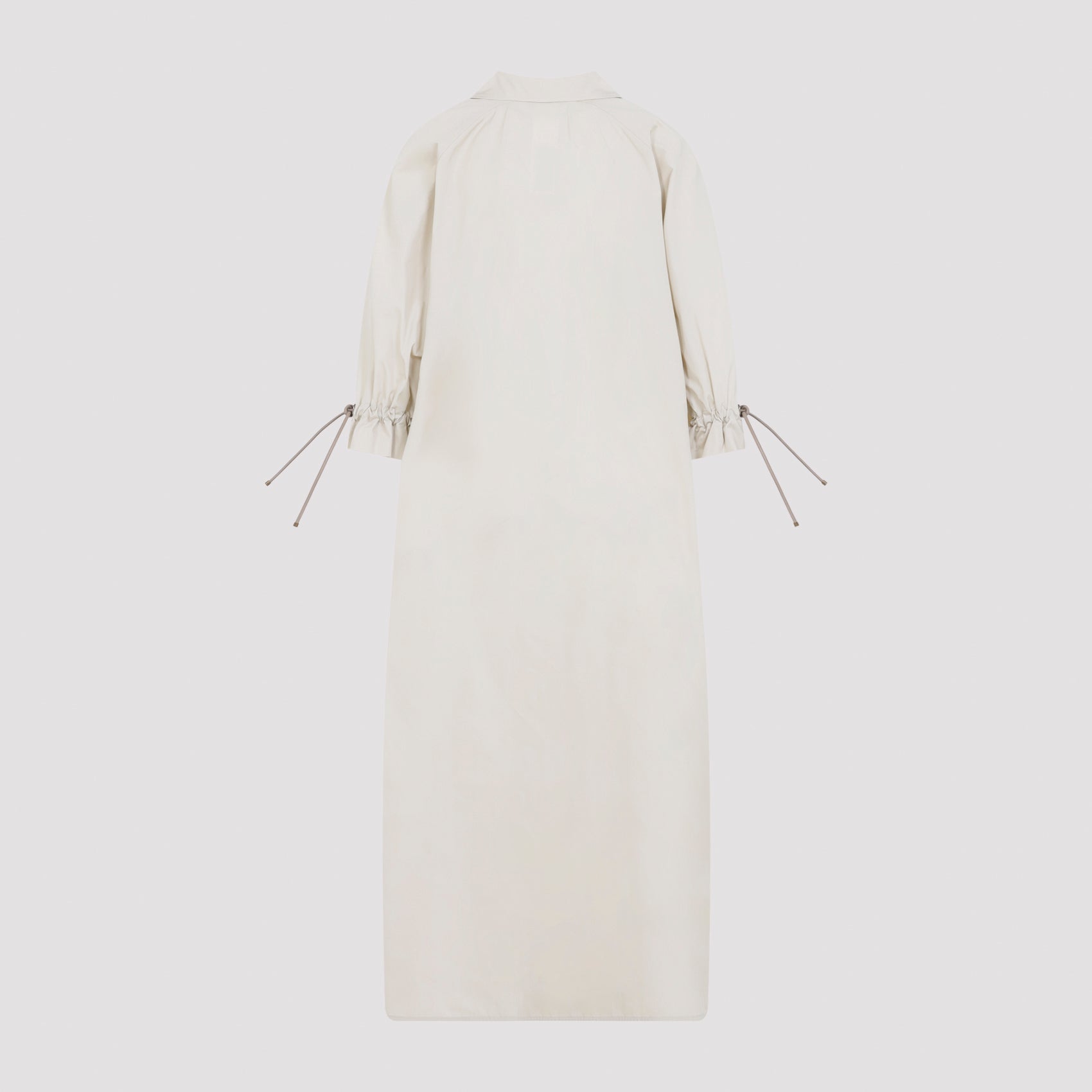 Loose-Fitting Cotton Midi Dress With Collared Neckline