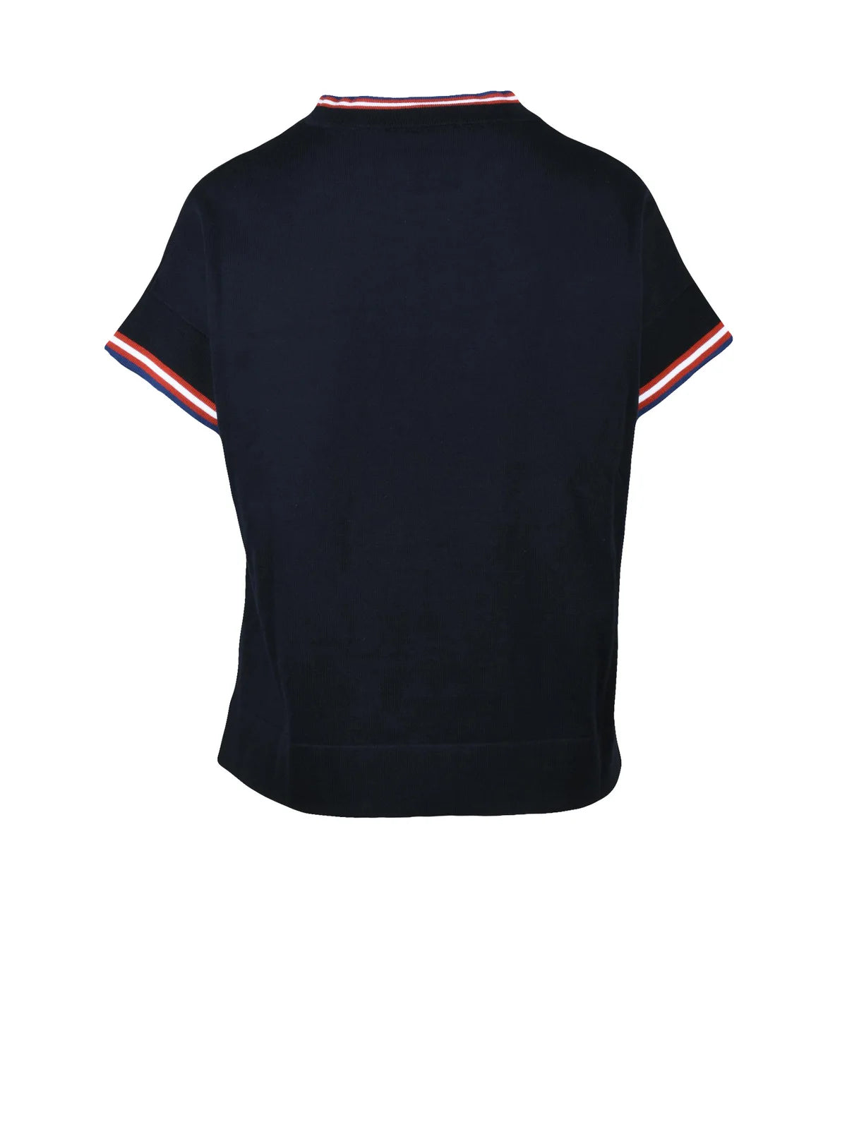 Midnight Blue Cotton Crew Neck Knit Top
