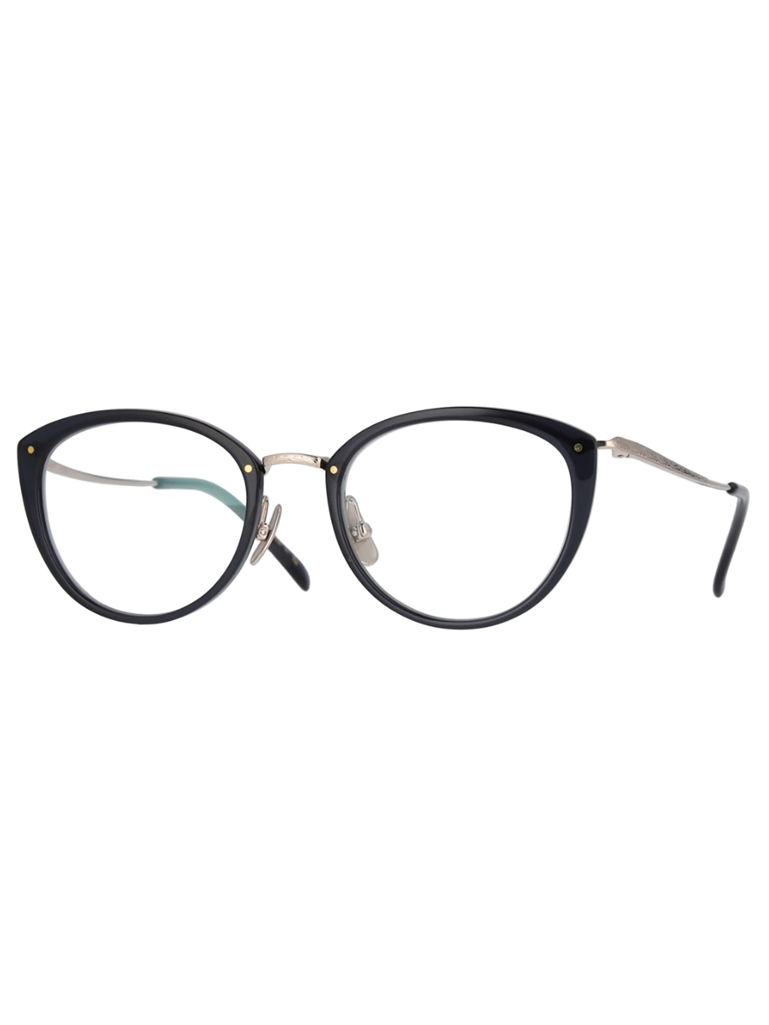 Cat-Eye Black Acetate Optical Frames with Gold Accents