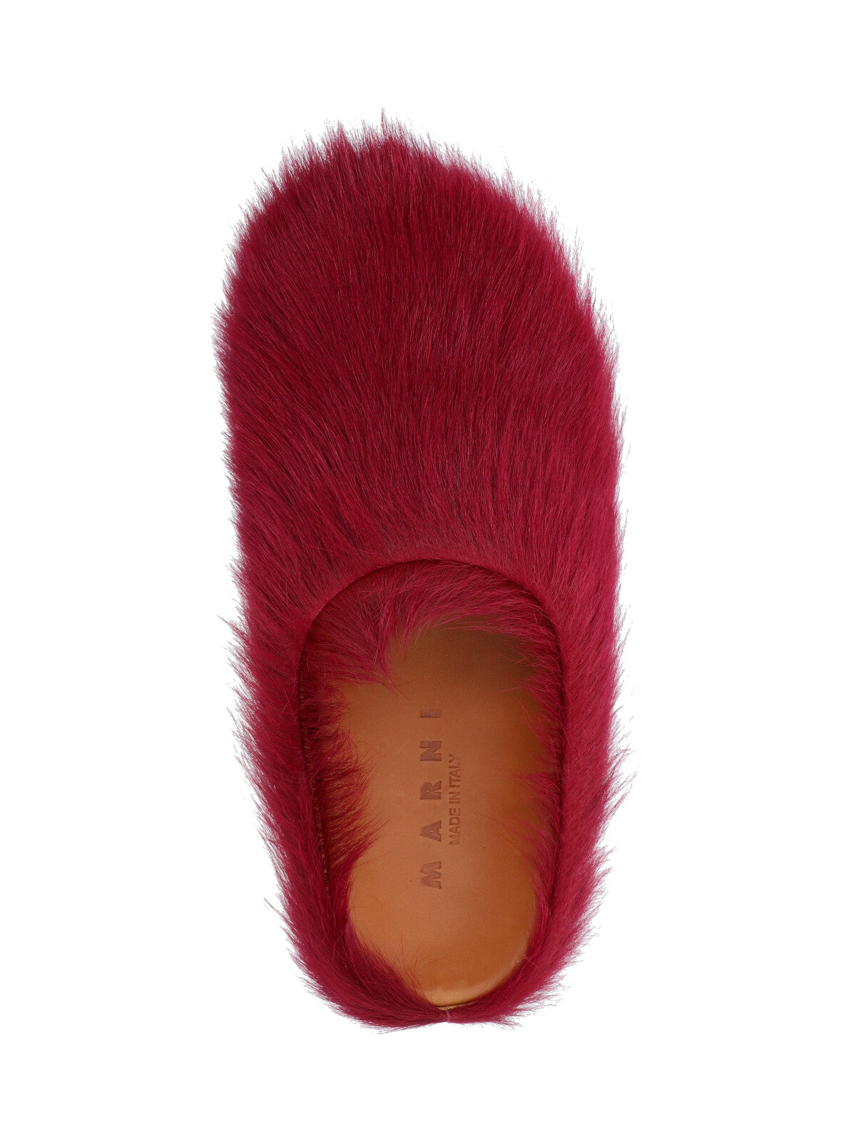 Slip-On Mules in Red Calf Hair Leather
