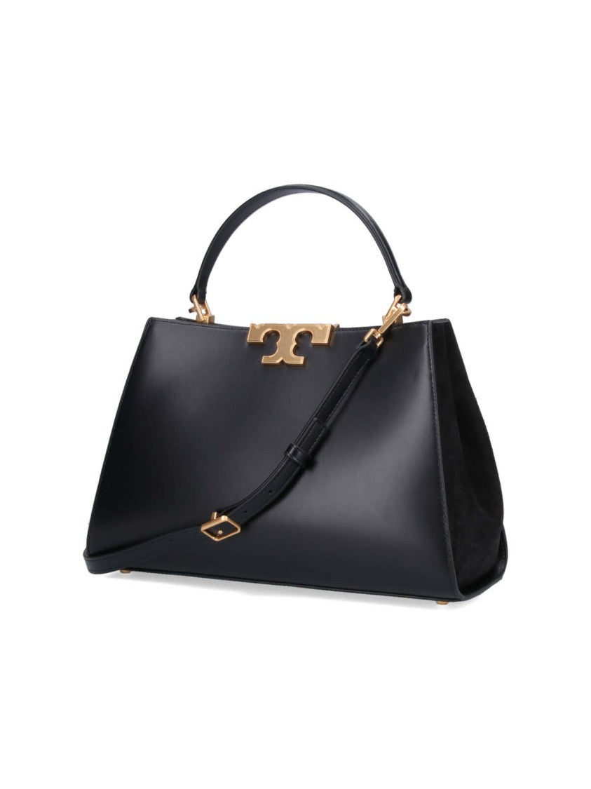 "Eleonor" Large Shoulder Bag In Black Leather