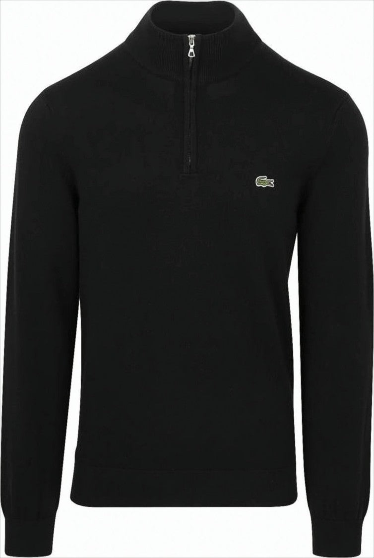 Long-Sleeve Fitted Pullover with Half-Zip Closure