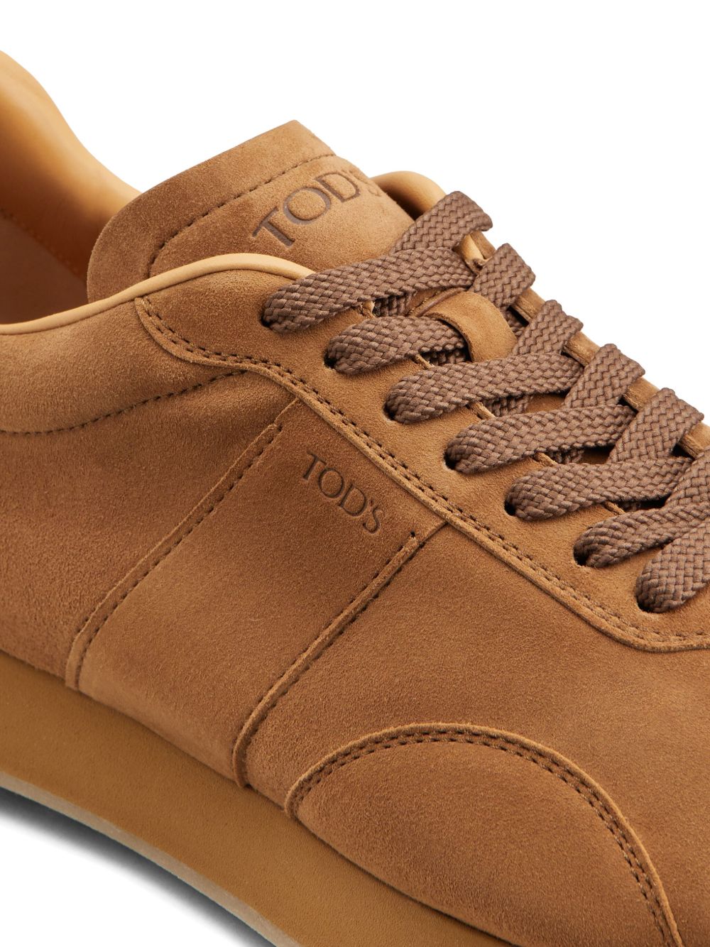 Brown Sneakers with Logo-Debossed Tongue