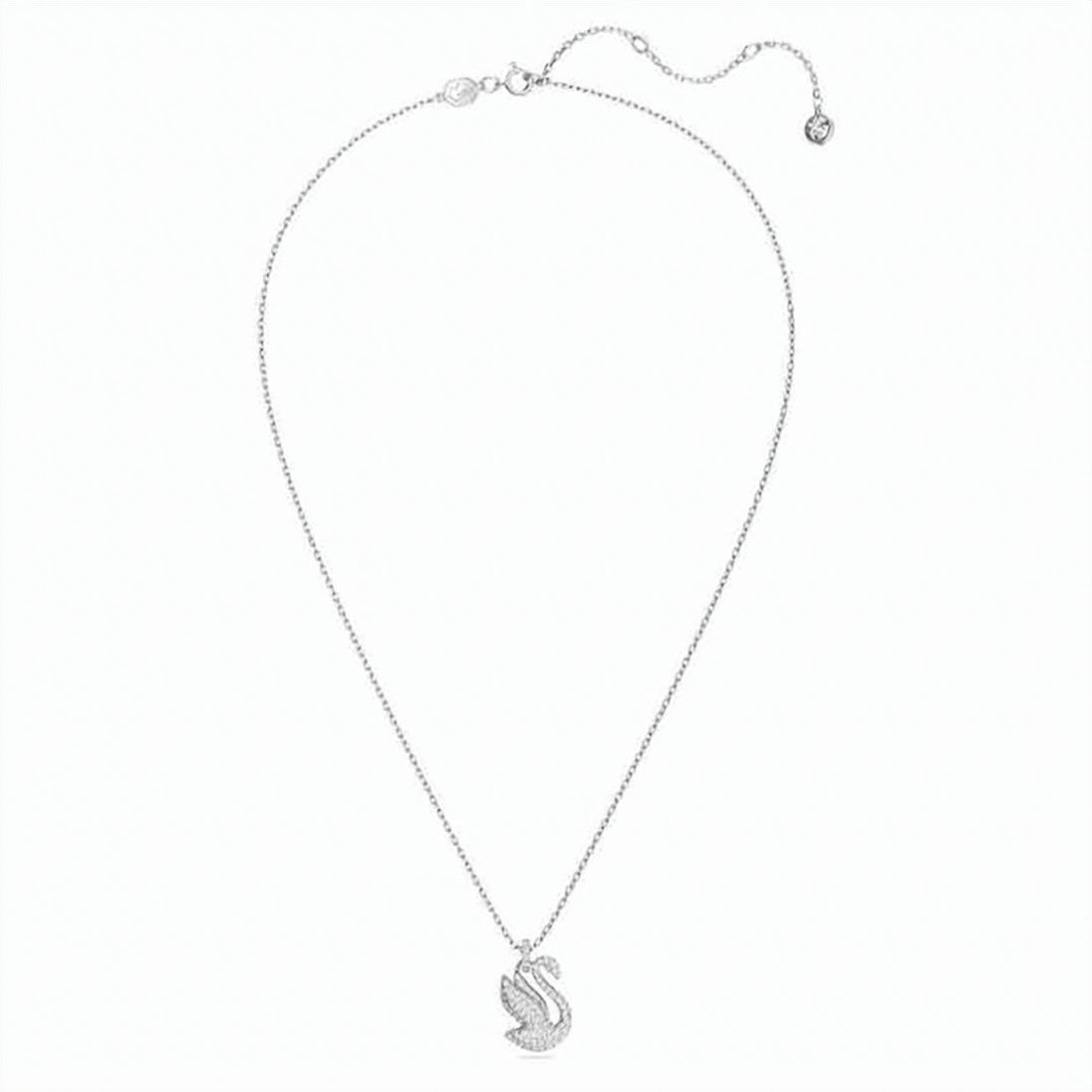 Swan-Shaped Crystal Pendant Necklace