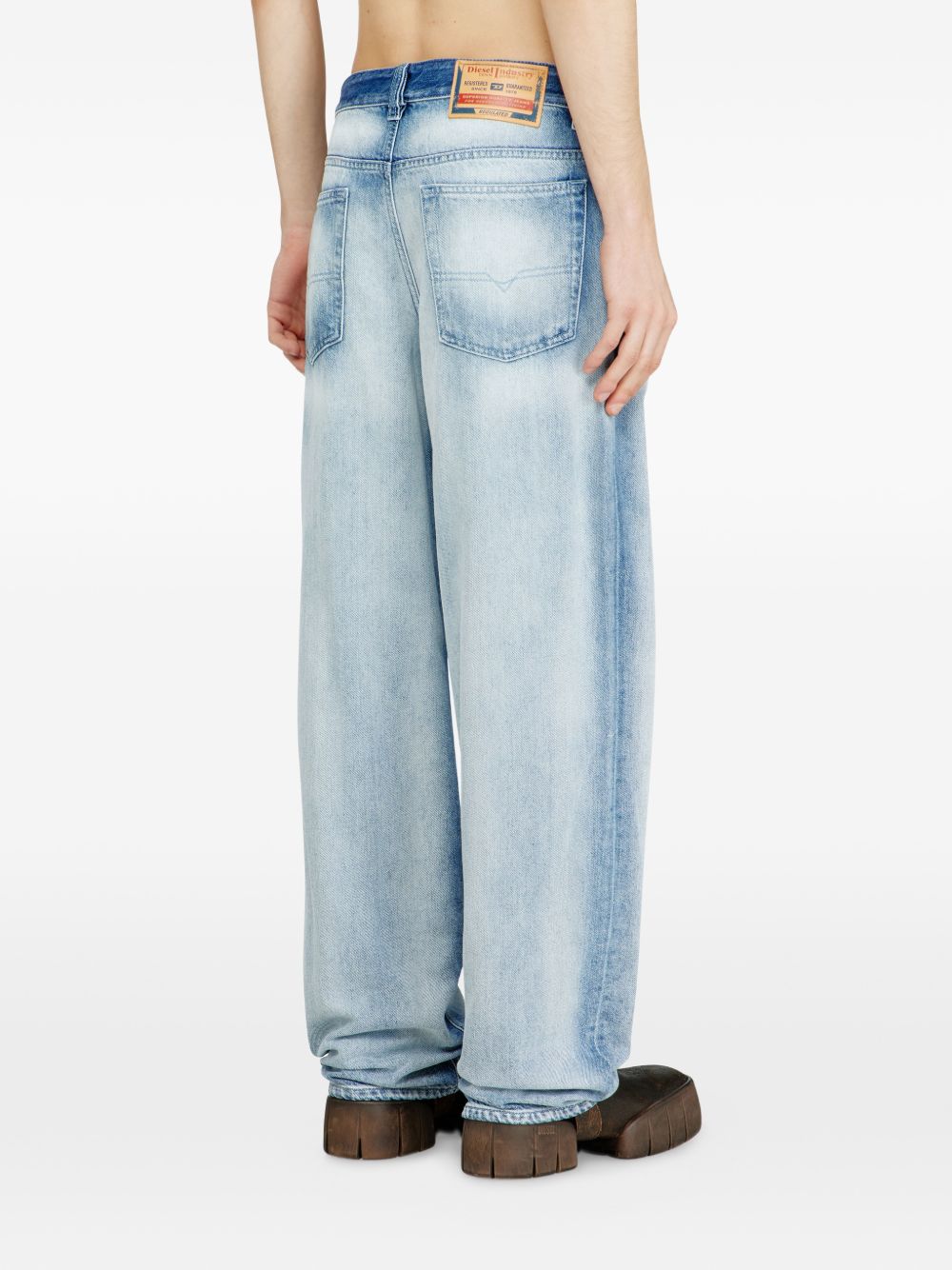 Wide-Leg Denim Jeans with Vintage Wash