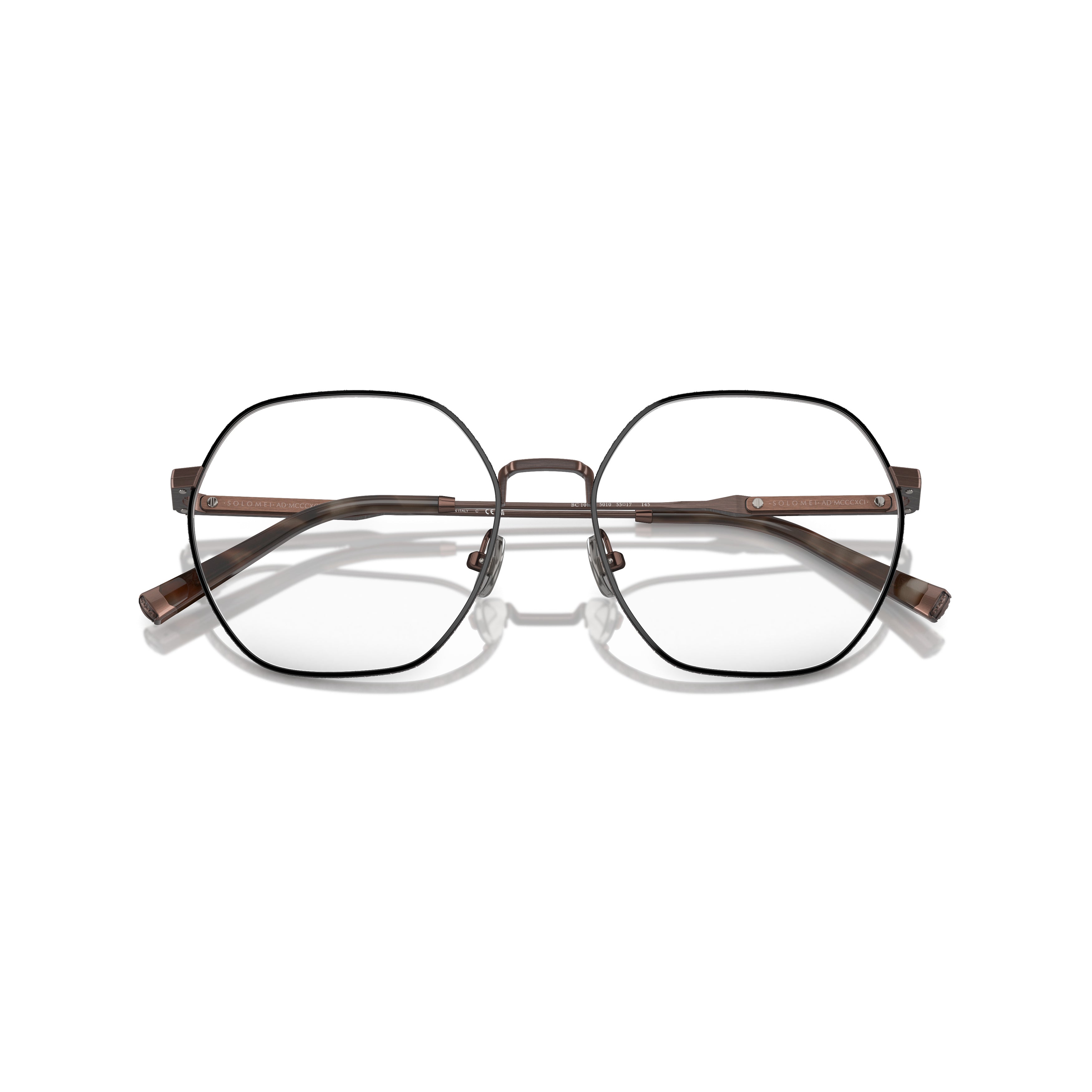 0bc1001t Thin Geometric Titanium Eyeglasses with Adjustable Nose Pads