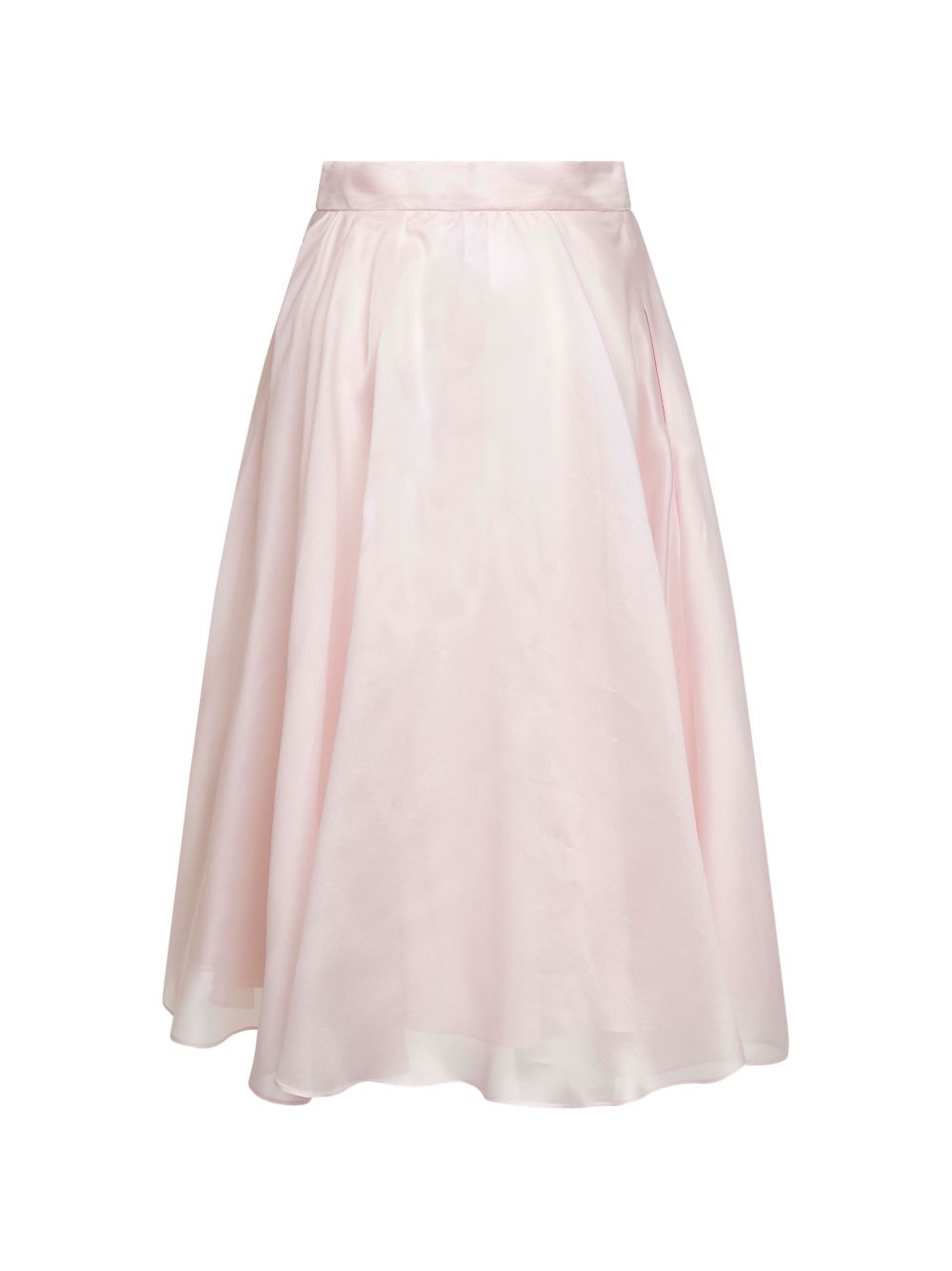 Flared Silk Midi Skirt with Invisible Zip Closure