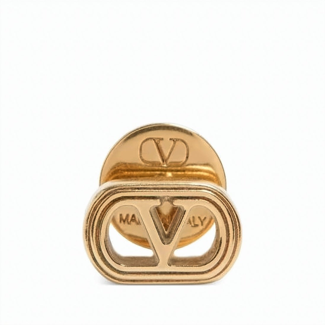 Polished Brass Oval Stud Earrings