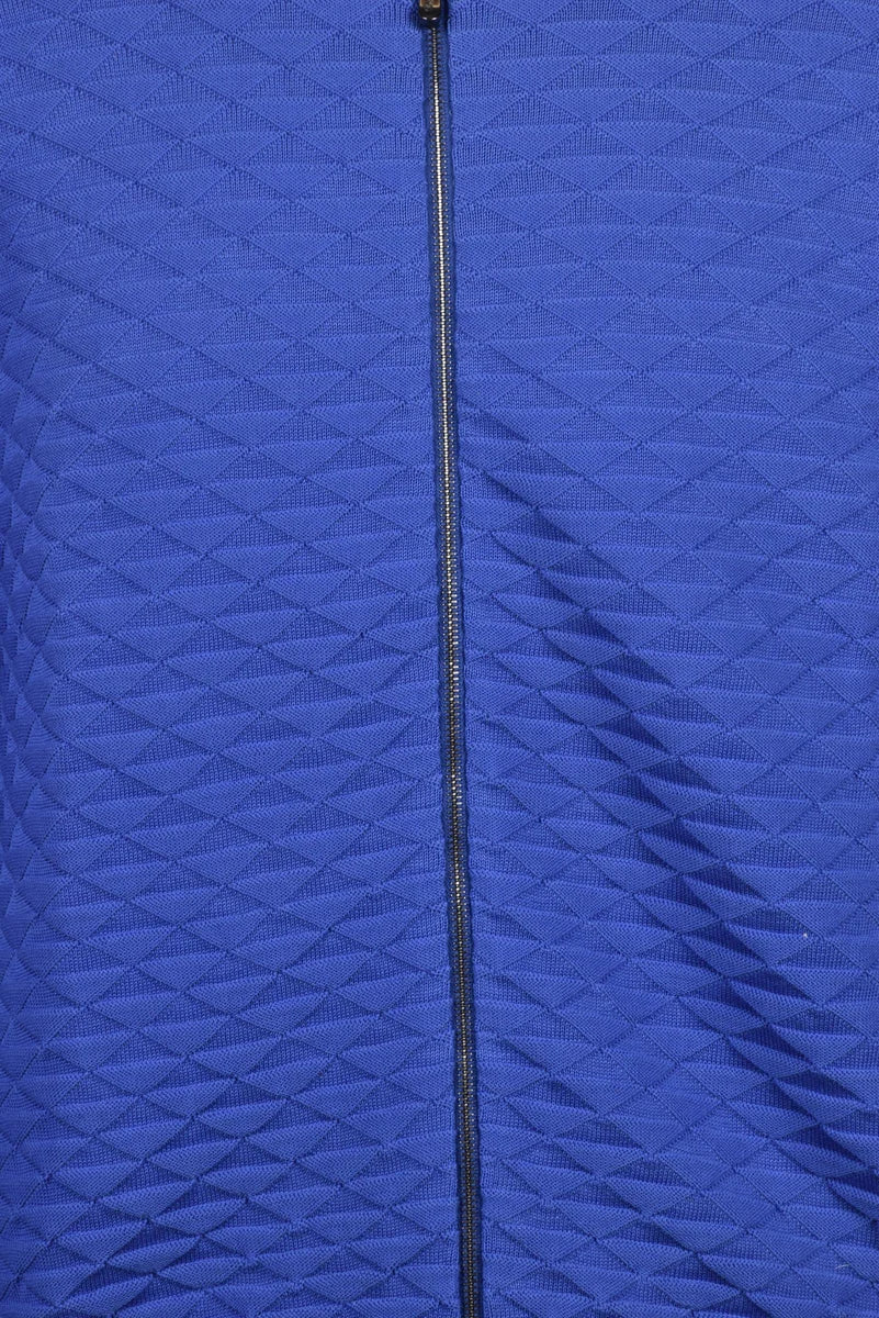 Cotton Zip Cardigan - Blue