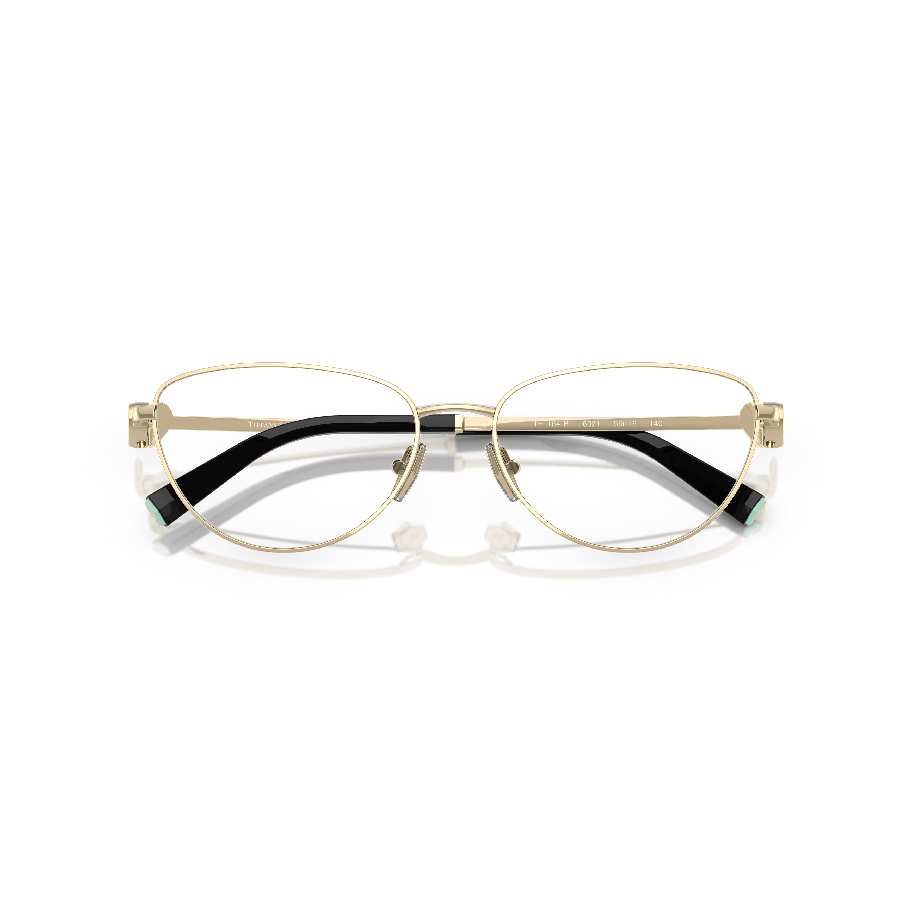 Gold-Toned Cat-Eye Eyeglasses With Heart Accents