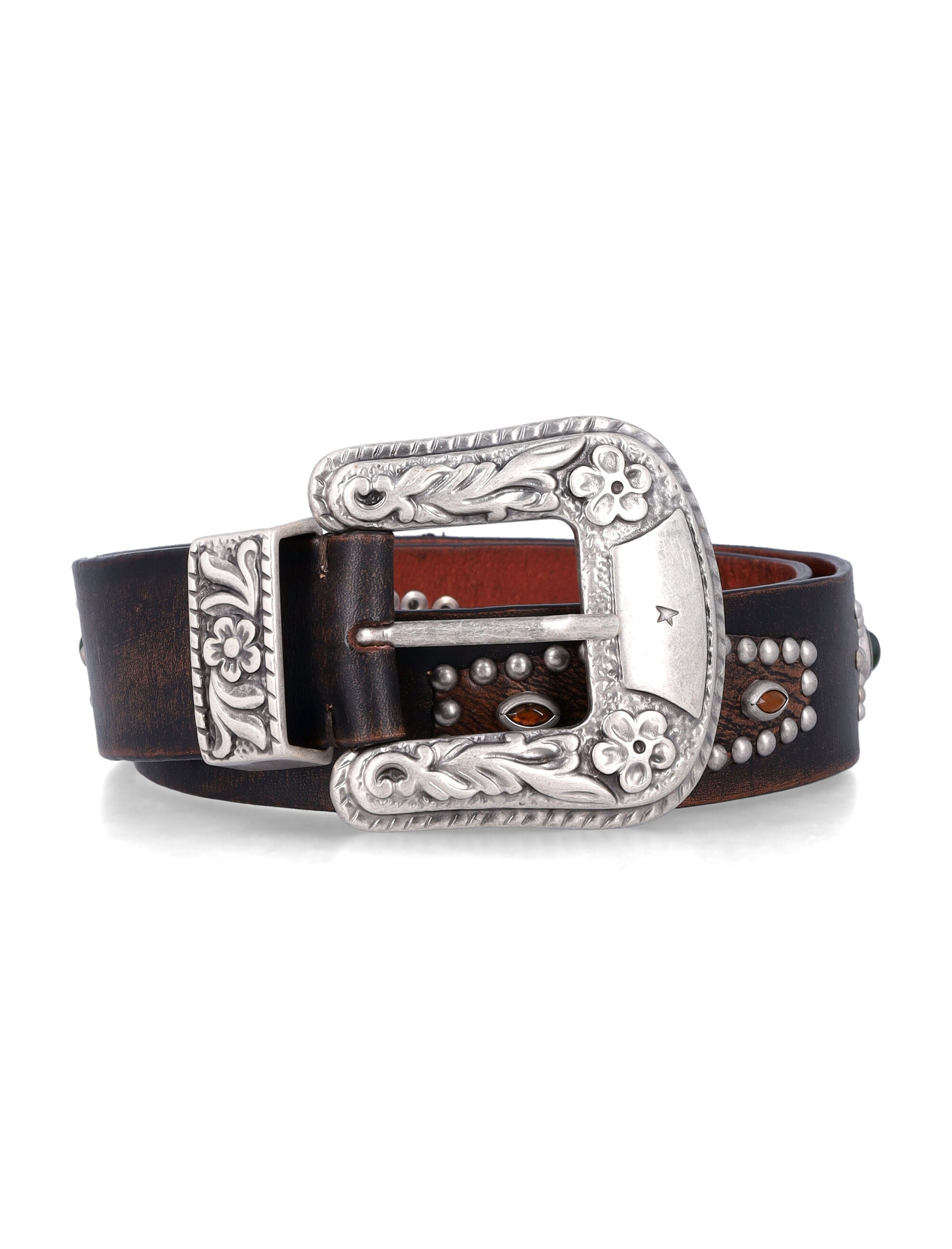 Golden Goose Lace Brown Leather Belt
