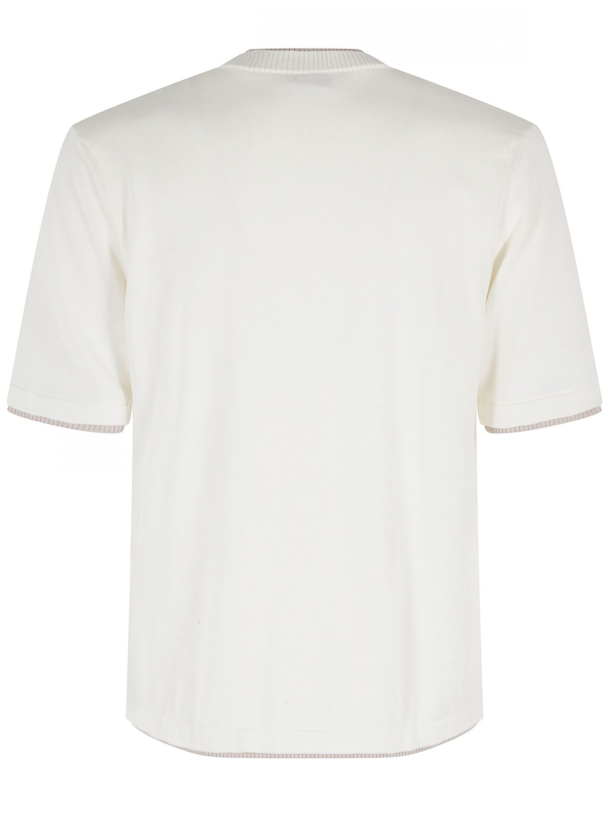 Boxy Fit White Ribbed Crew Neck T-Shirt