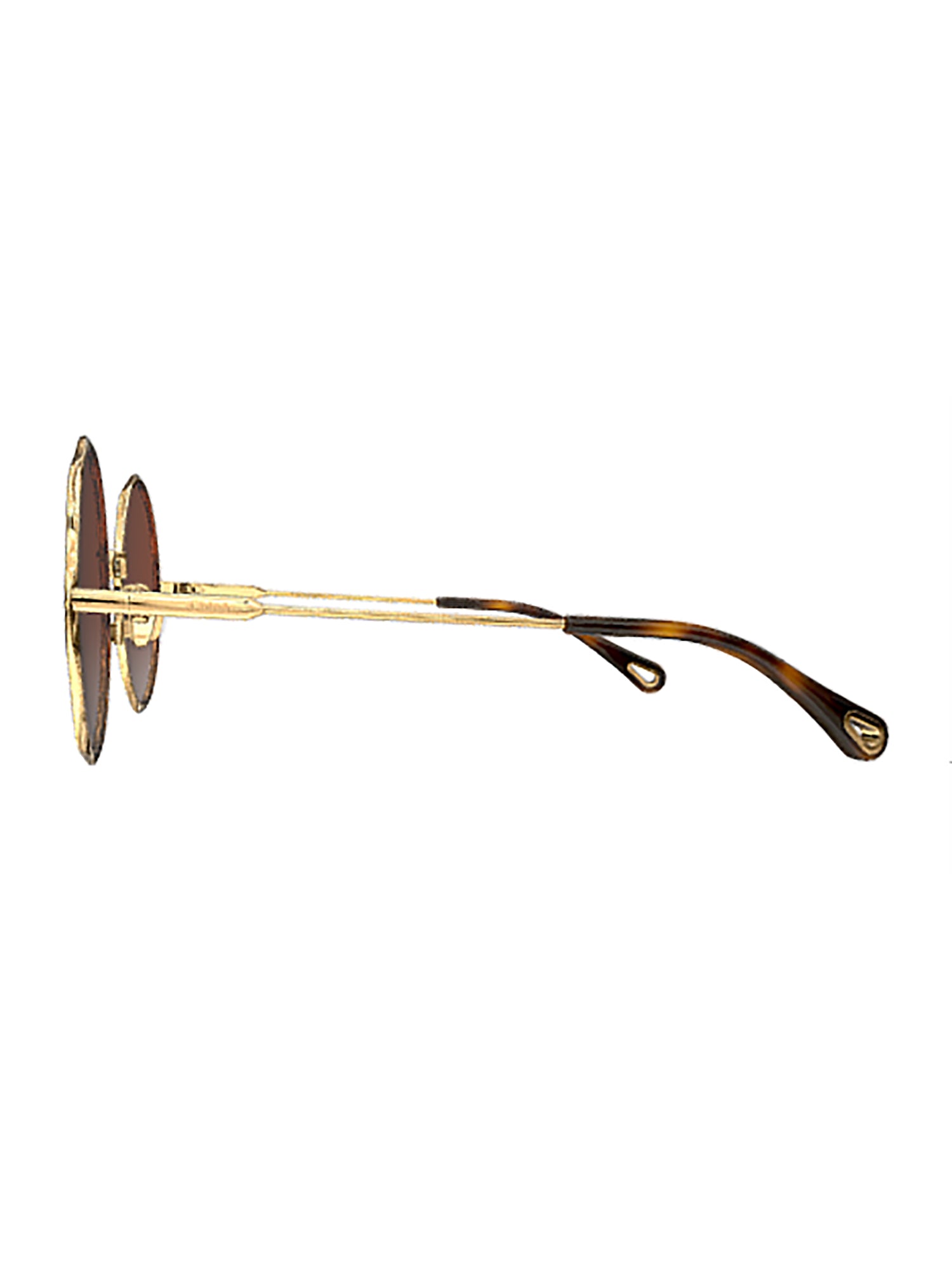 Oversized Round Sunglasses with Wavy Metallic Frame