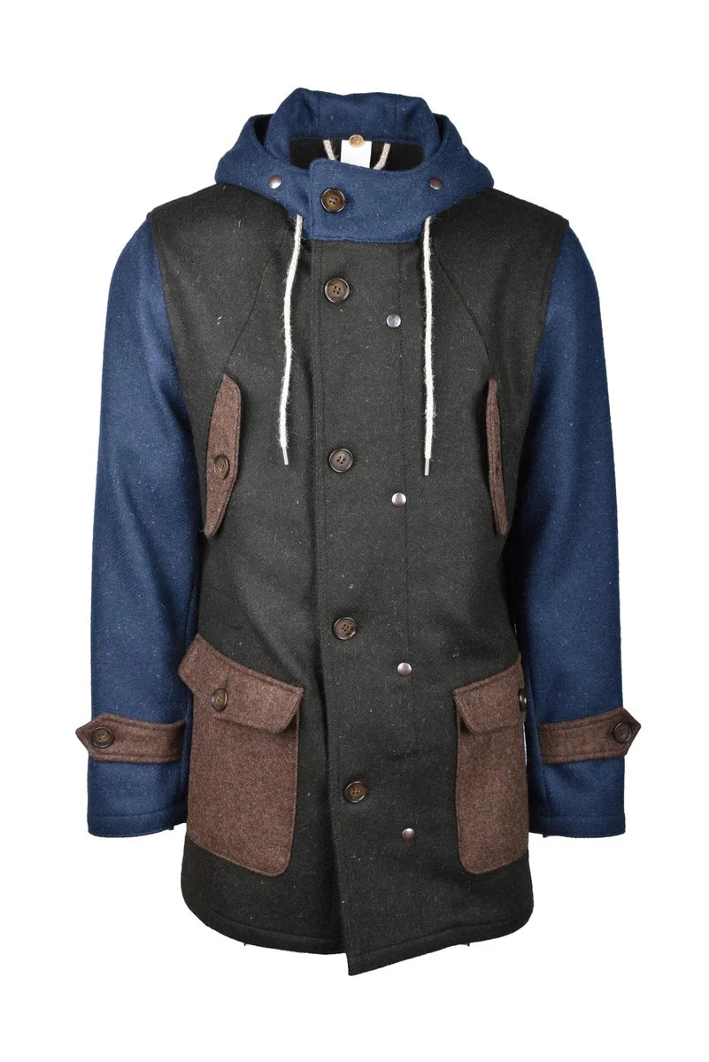 Blue/Green Virgin Wool Parka