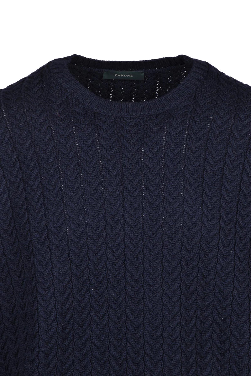 Men's Crew Neck Knit - Blue