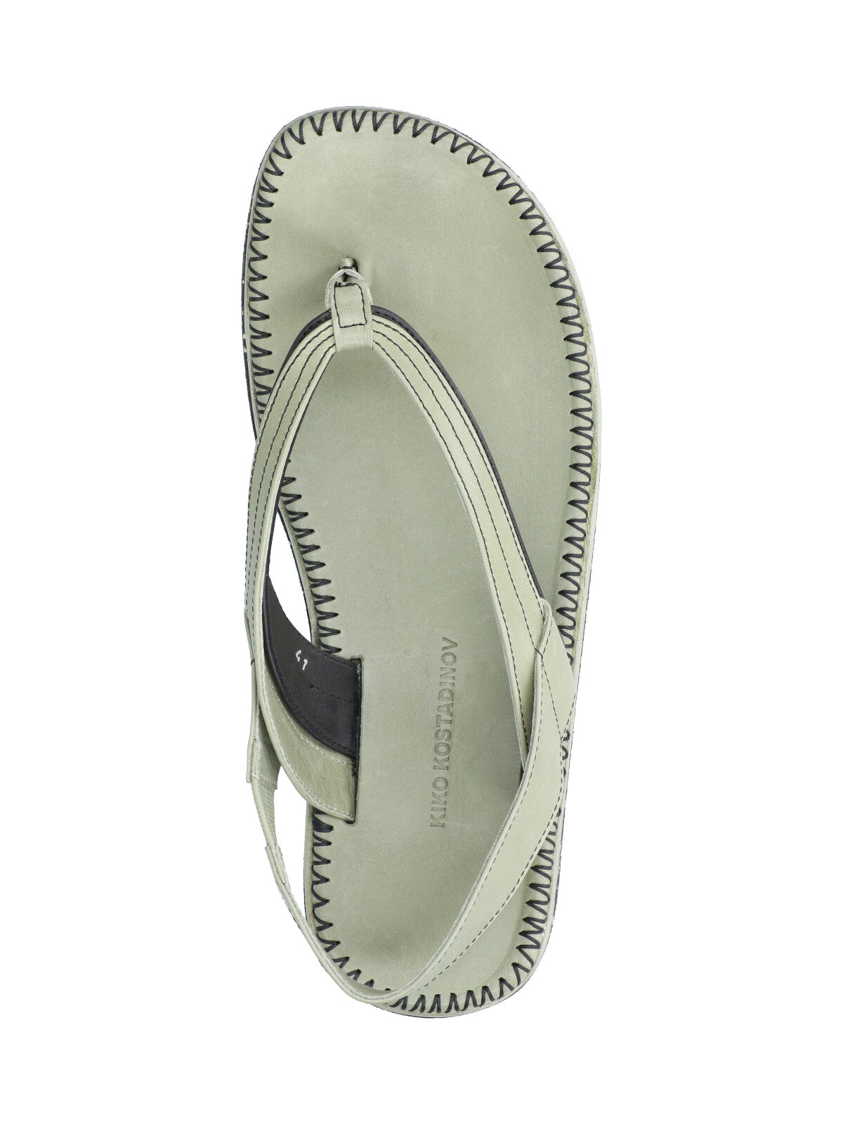 Grey Andras Thong Style Leather Sandals