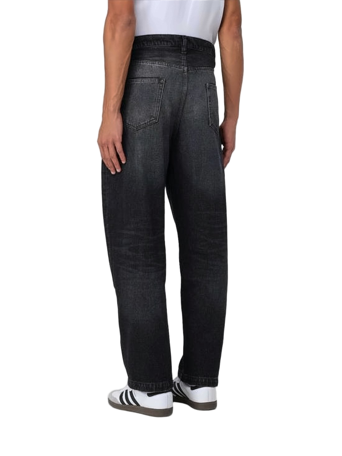 Washed Black Relaxed Fit Denim Pants