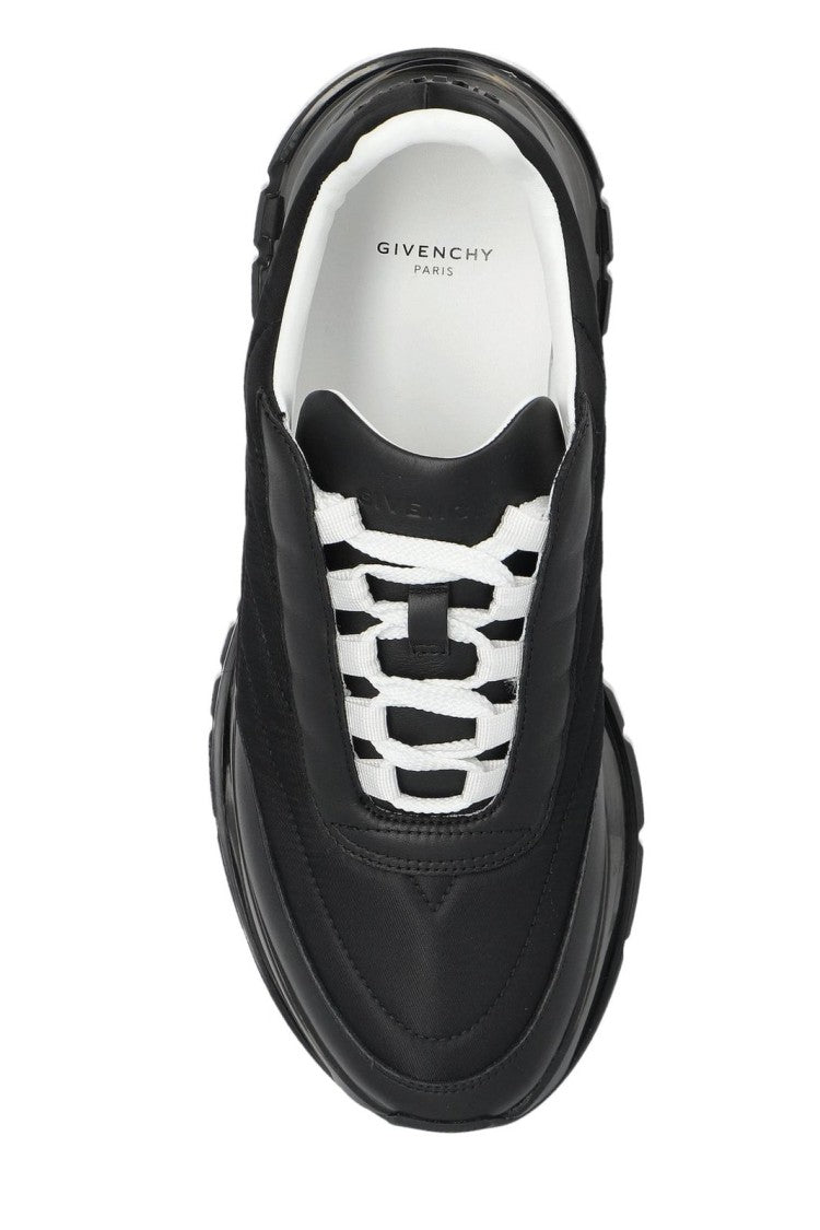 Quilted Black Sneakers with Translucent Sole