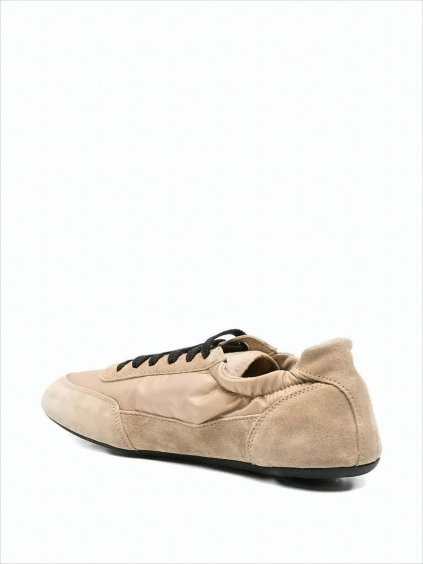 Low-Profile Minimalist Sneakers with Suede and Leather Textures