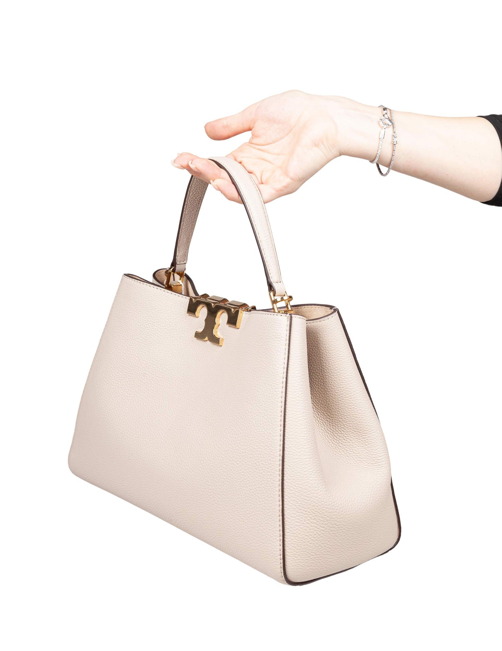 Eleanor Satchel Leather Bag In Stone
