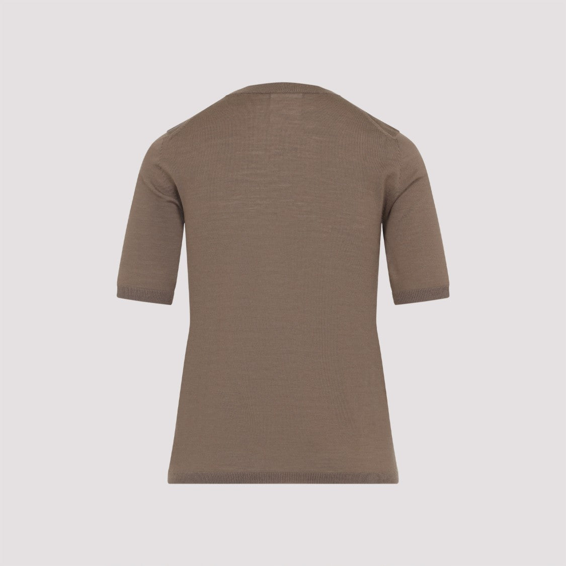 Short-Sleeve Virgin Wool Sweater With Classic Round Neckline