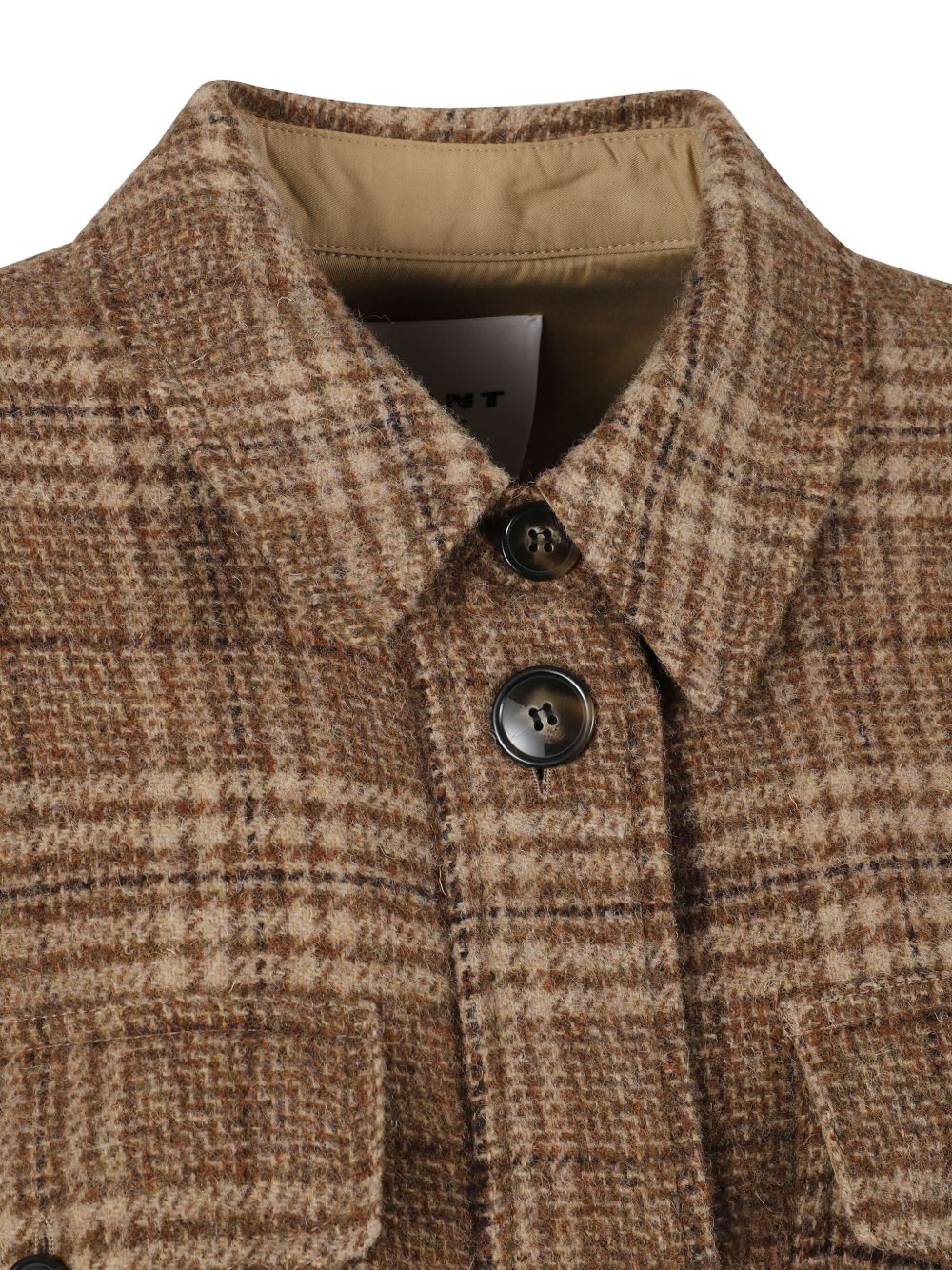 Long Brown Checked Coat