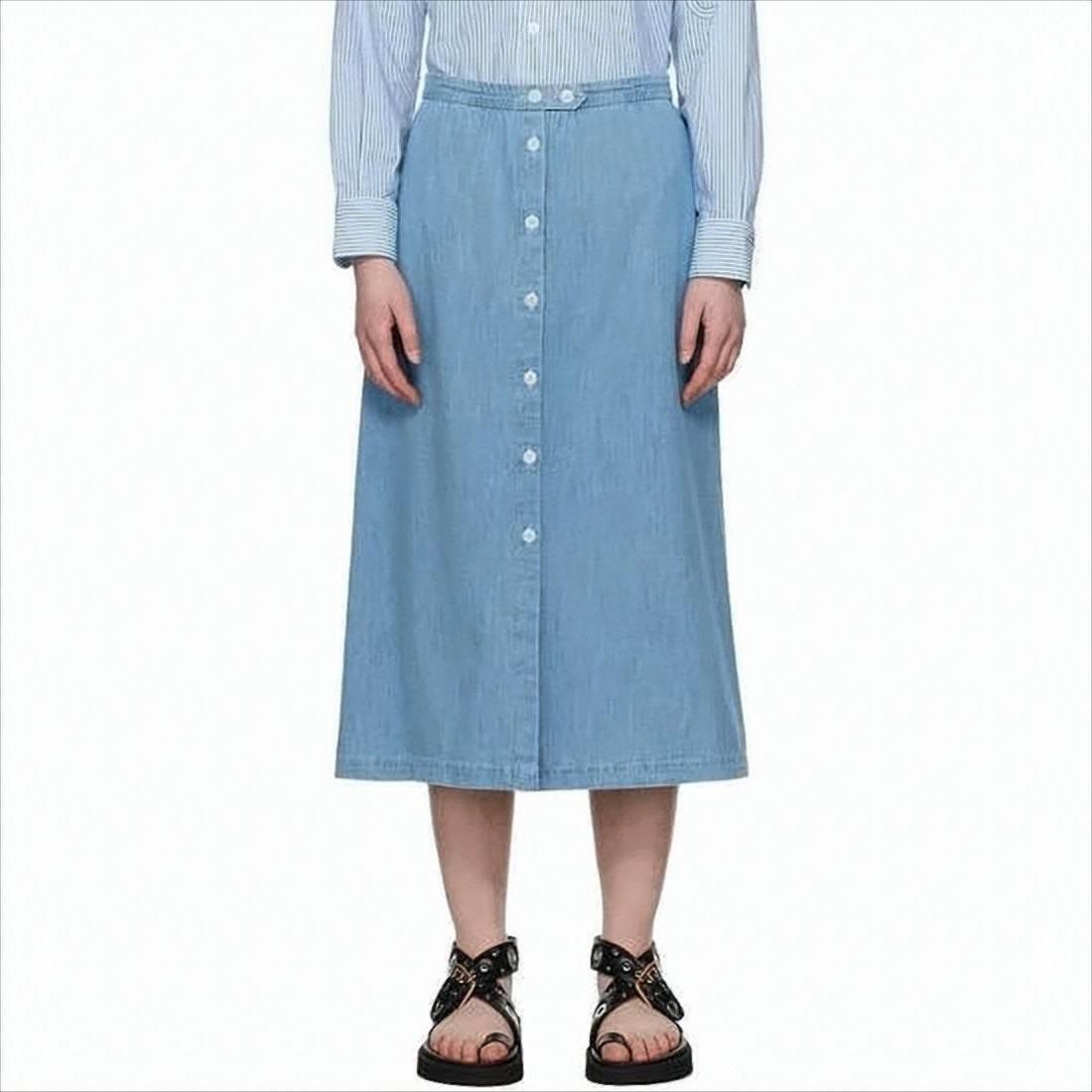 Light Denim Midi Skirt