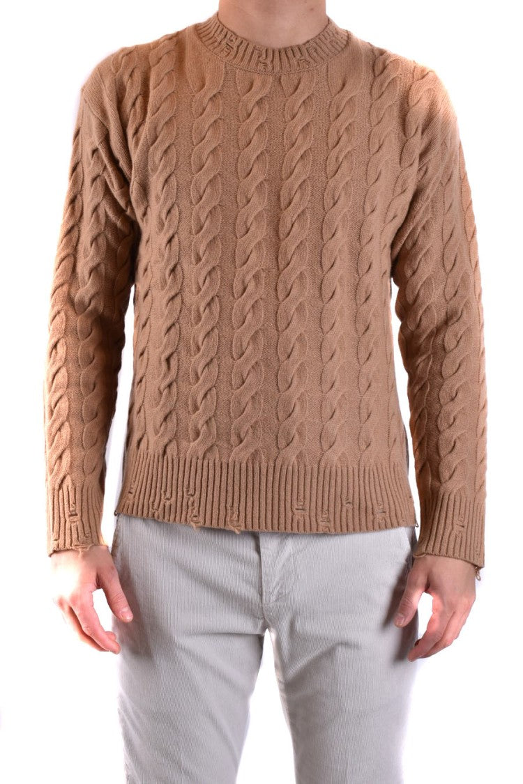 Cable Knit Sweater In Warm Camel Tone