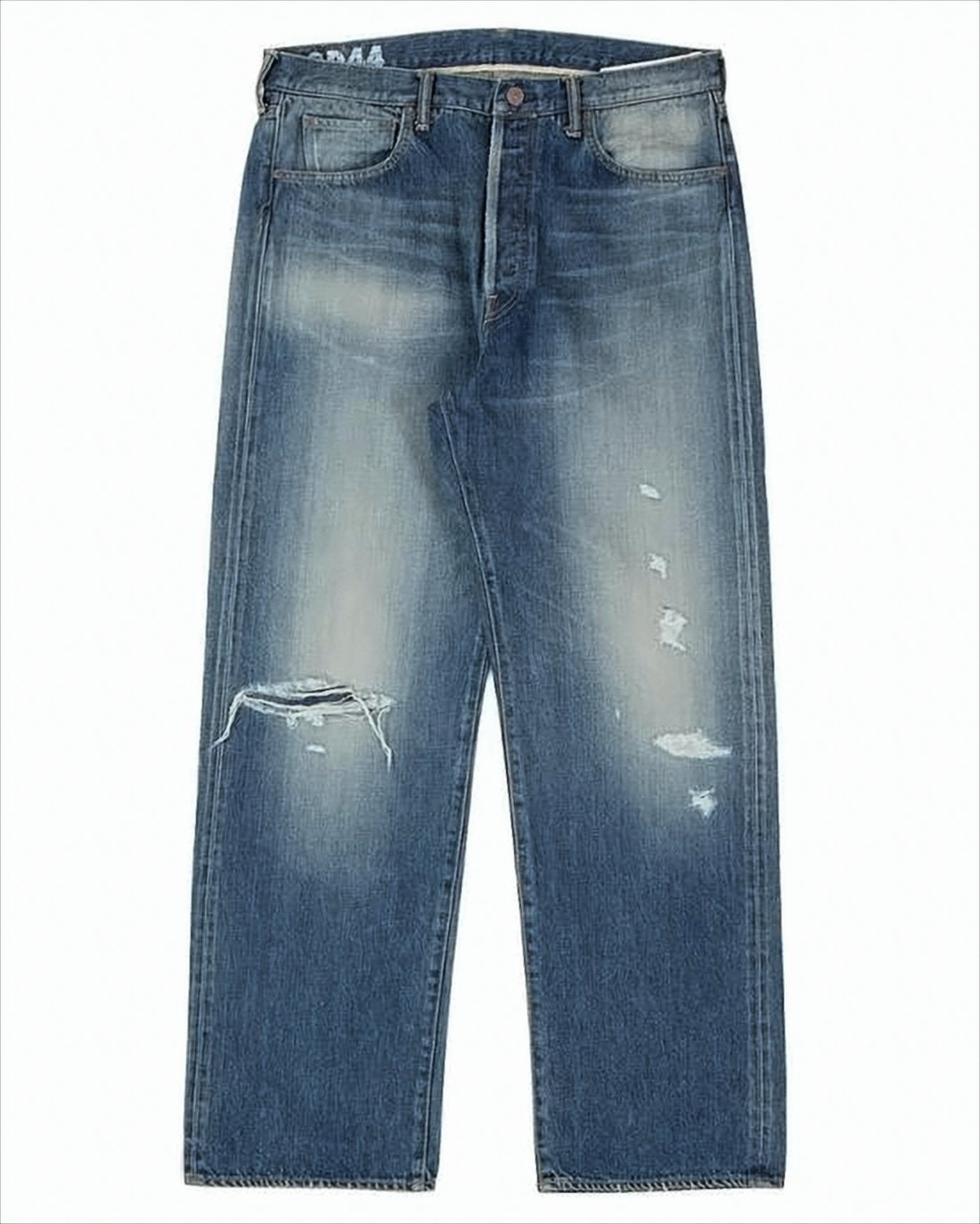 Relaxed Fit Distressed Denim Pants