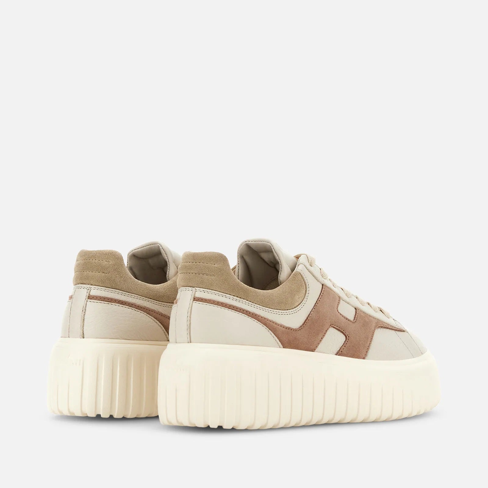 H-Stripes Lace-Up Sneakers in Calfskin and Sheepskin