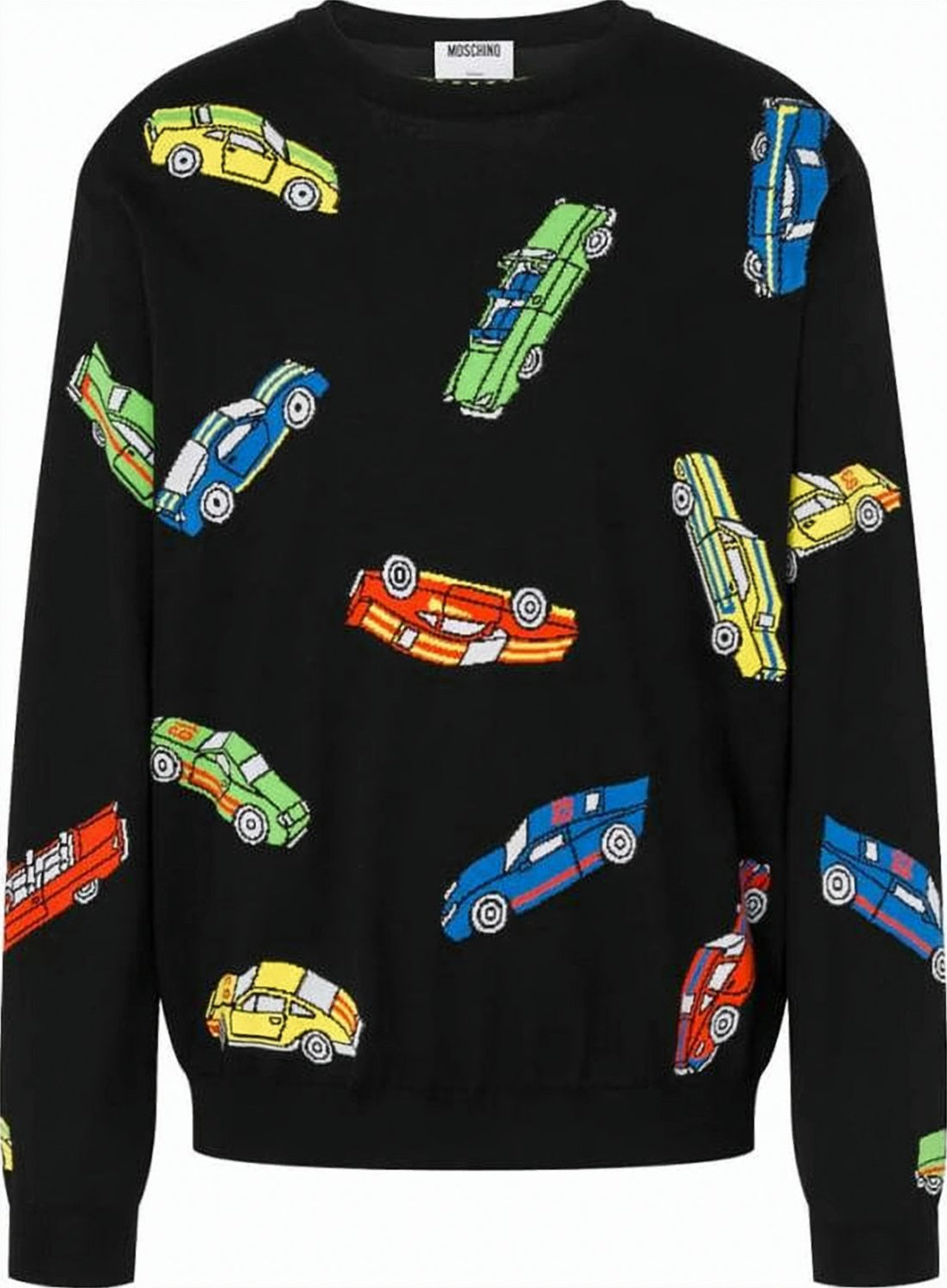 Black Sweater With Colorful Car Pattern