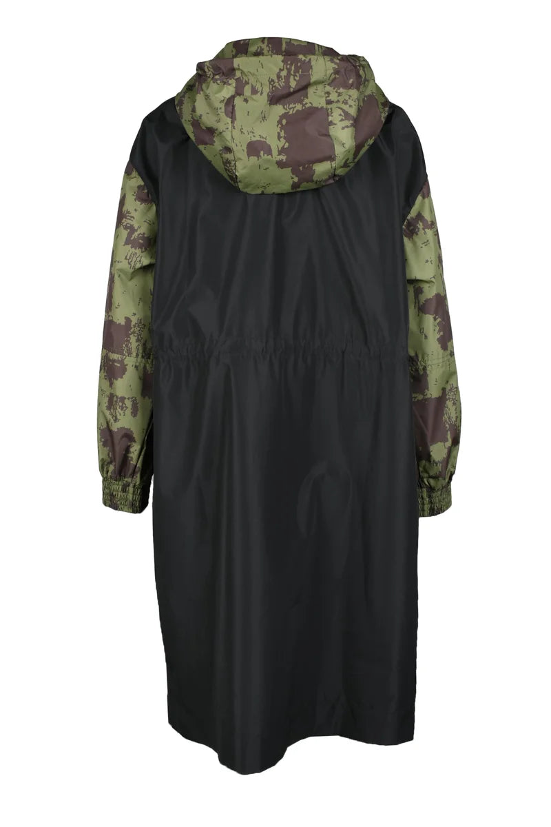 Camouflage Green and Black Waterproof Parka