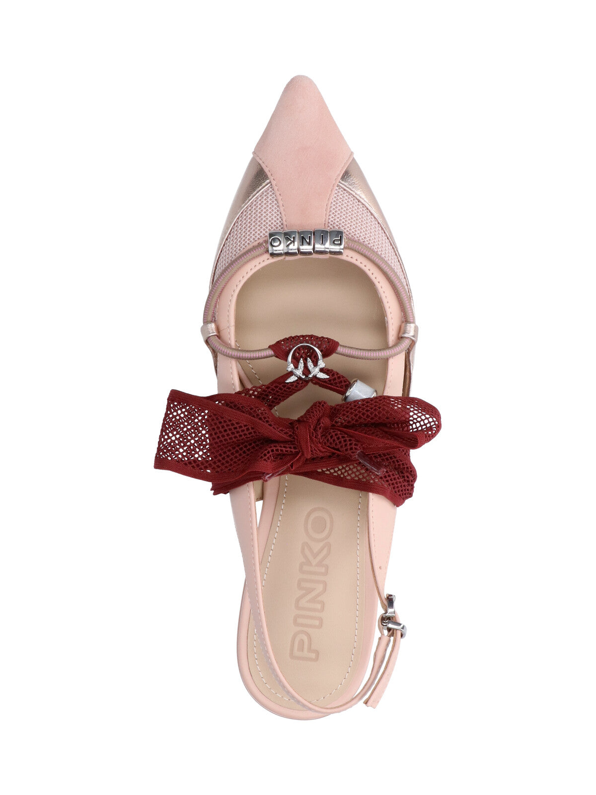 Pink Gianira Pointed Bow Slingback Ballerinas