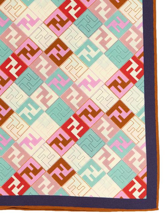 Silk Scarf With Geometric Pattern In Pastel Shades