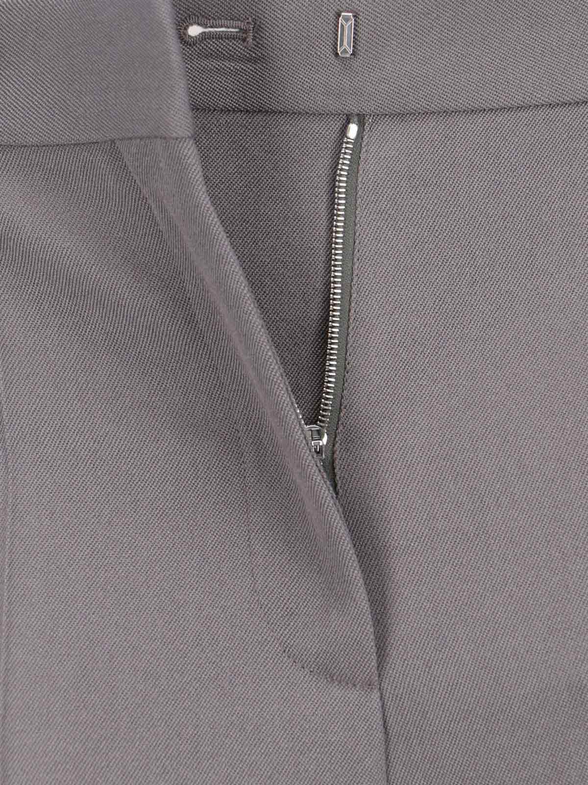 Tailored Grey Wool Straight-Leg Trousers