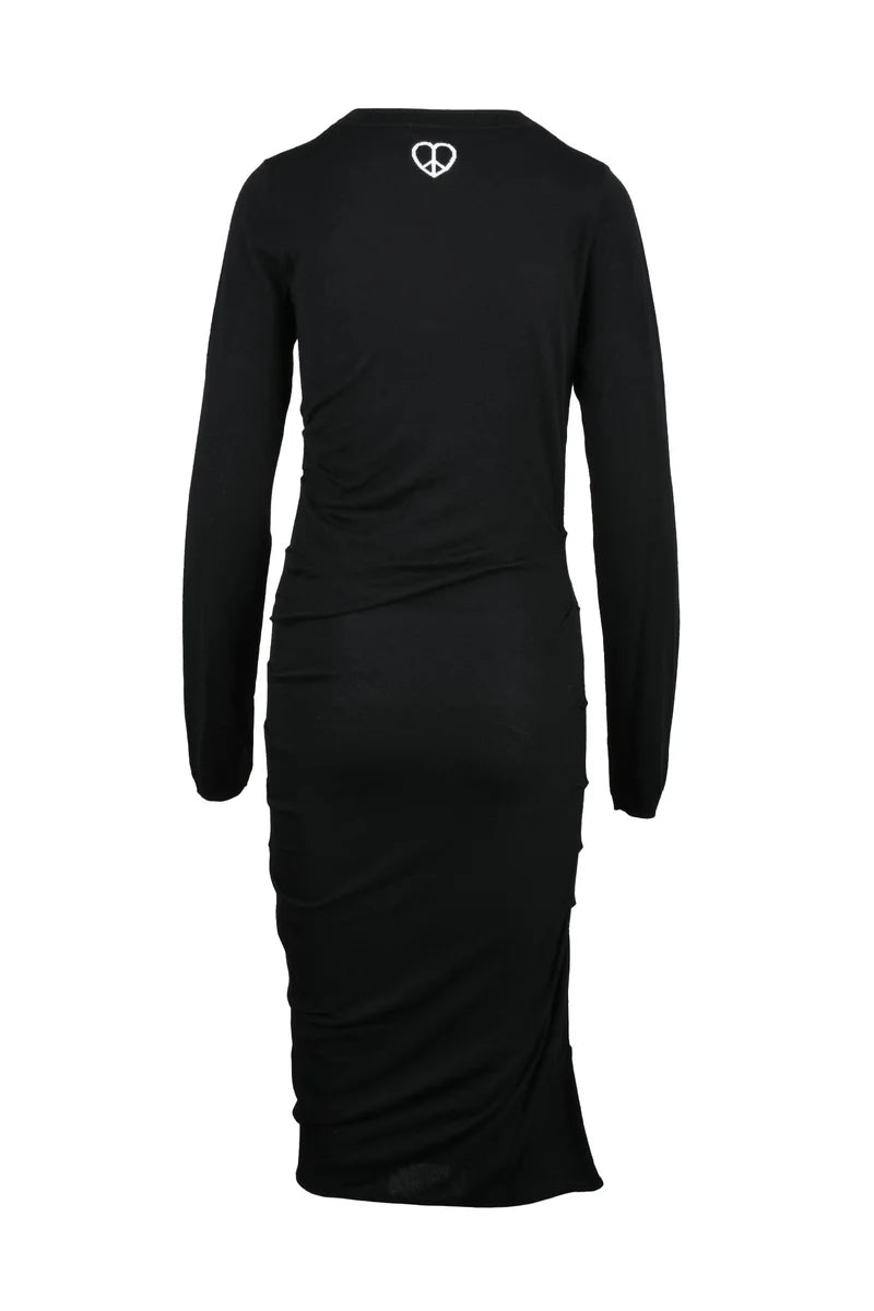 Jeans Twisted Knit Dress - Black